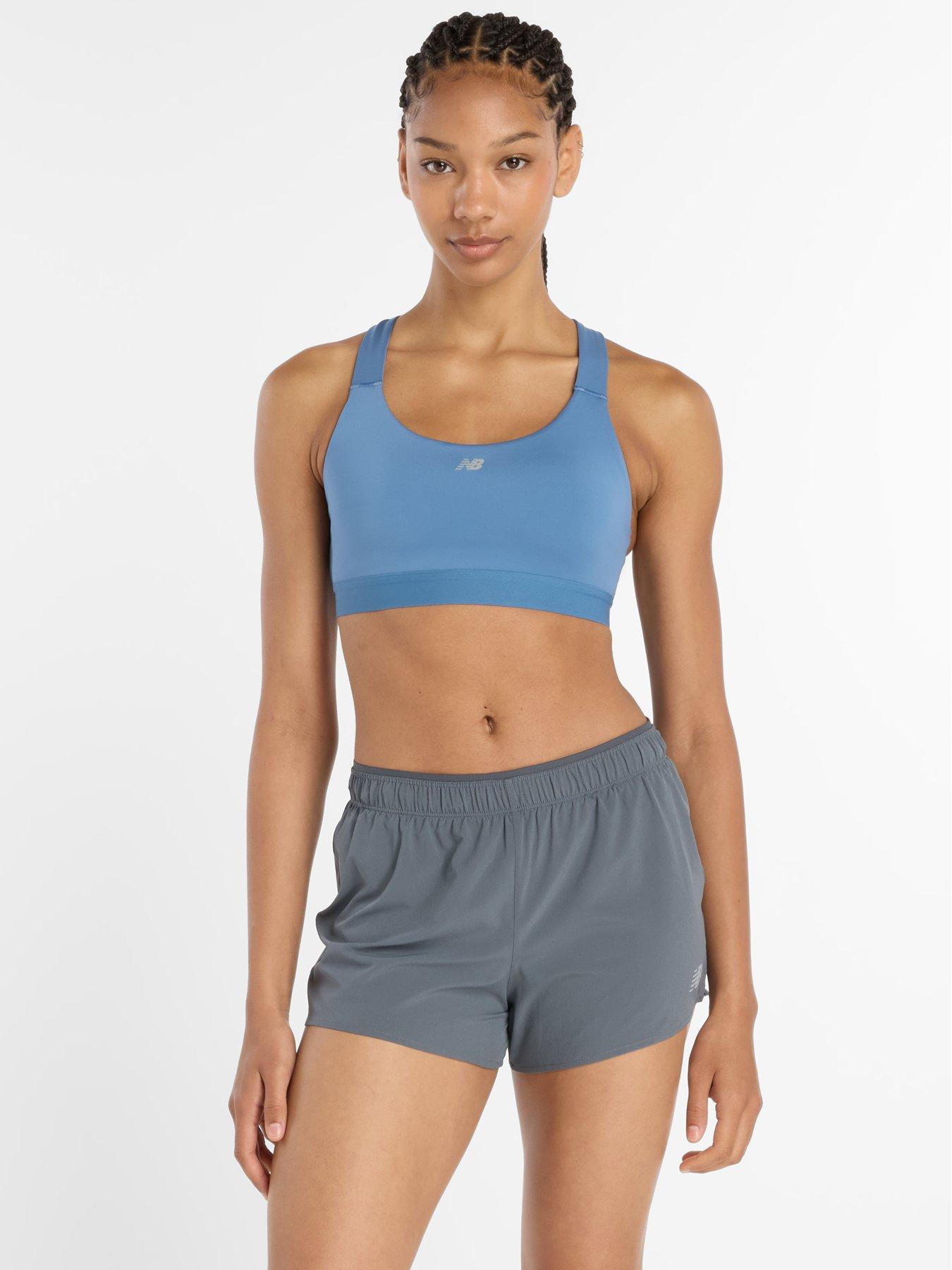 New Balance Womens Training Essential Mid Support Sports Bra - Blue