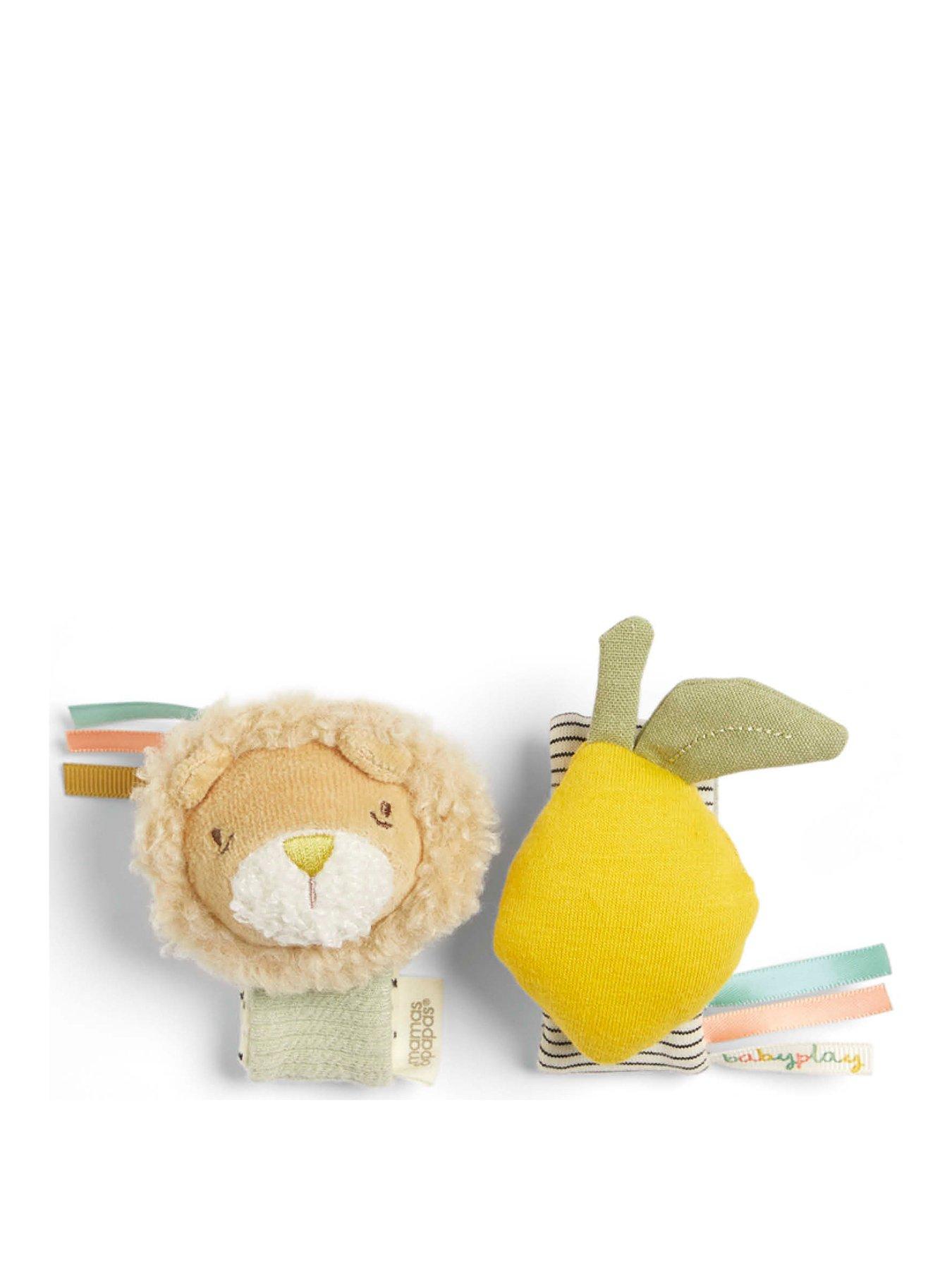 Image 2 of 2 of Mamas & Papas Born to be Wild Wrist Rattle 2 Pack - Lion and Lemon