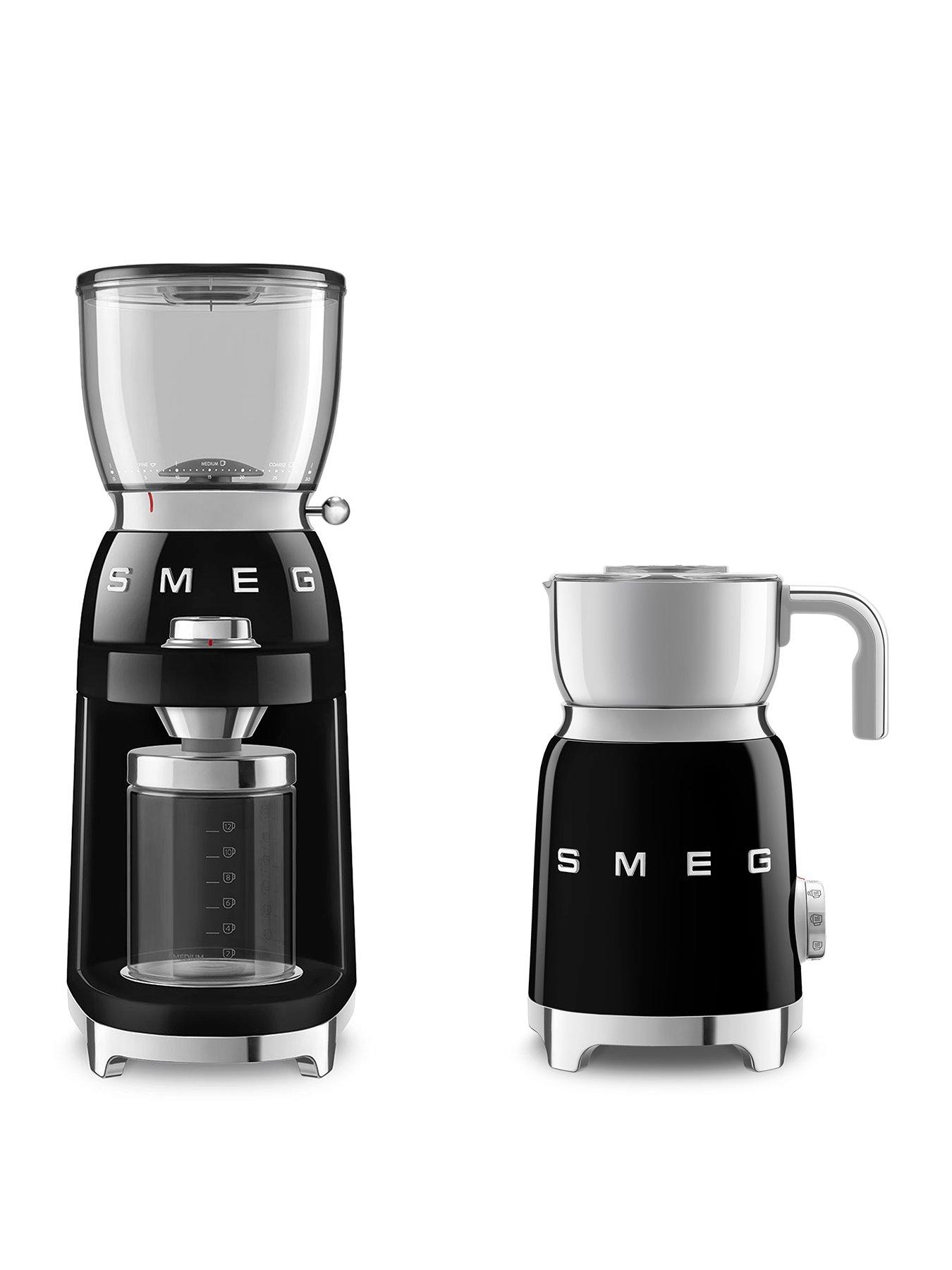 Image of Smeg EEJB300 Electric Coffee Grinder & Induction Milk Frother - Black