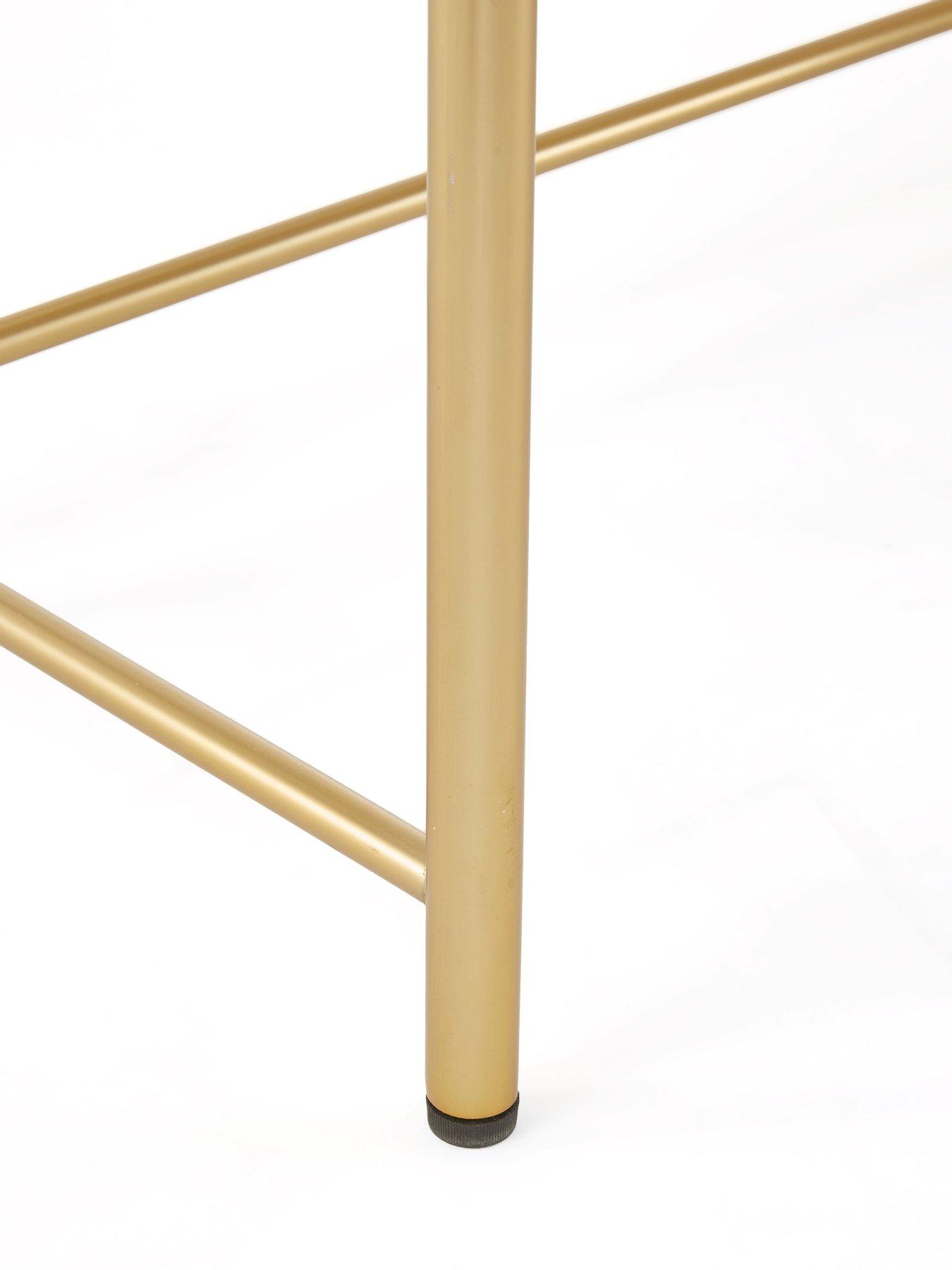 Image 6 of 7 of The Very Collection Cora Dressing Table, Mirror and Side Drawers Set - Ivory/Brass