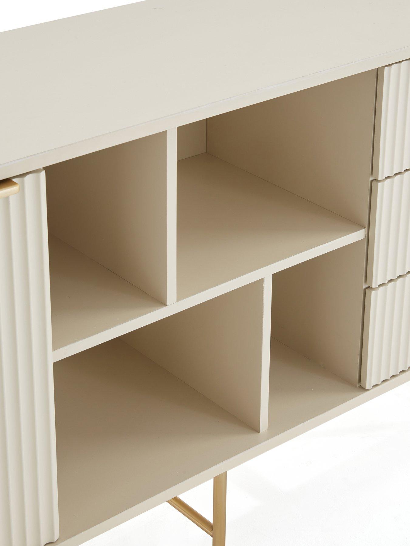 Image 5 of 7 of The Very Collection Cora Large Multi Sideboard - Ivory/Brass