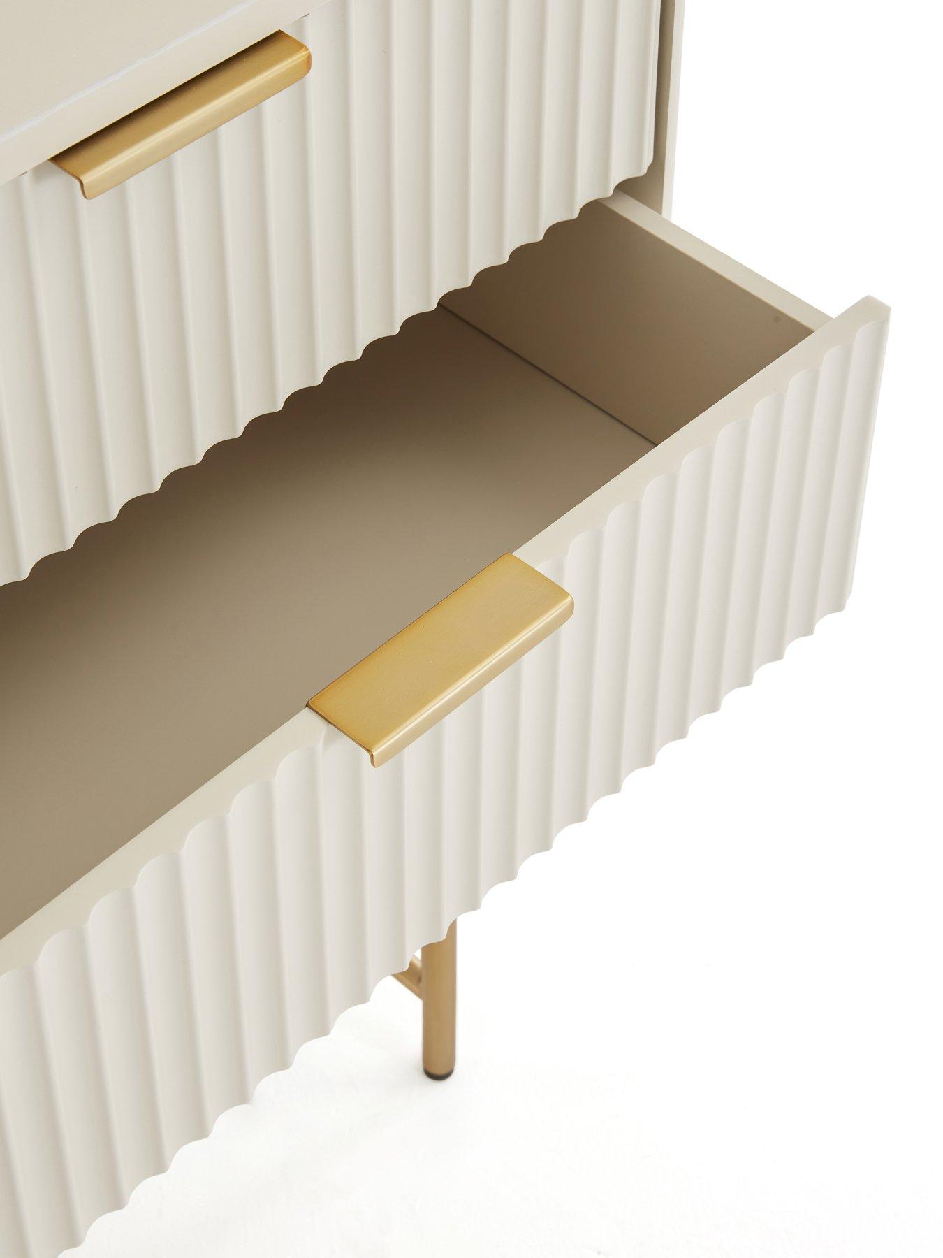Image 6 of 7 of The Very Collection Cora Large Multi Sideboard - Ivory/Brass