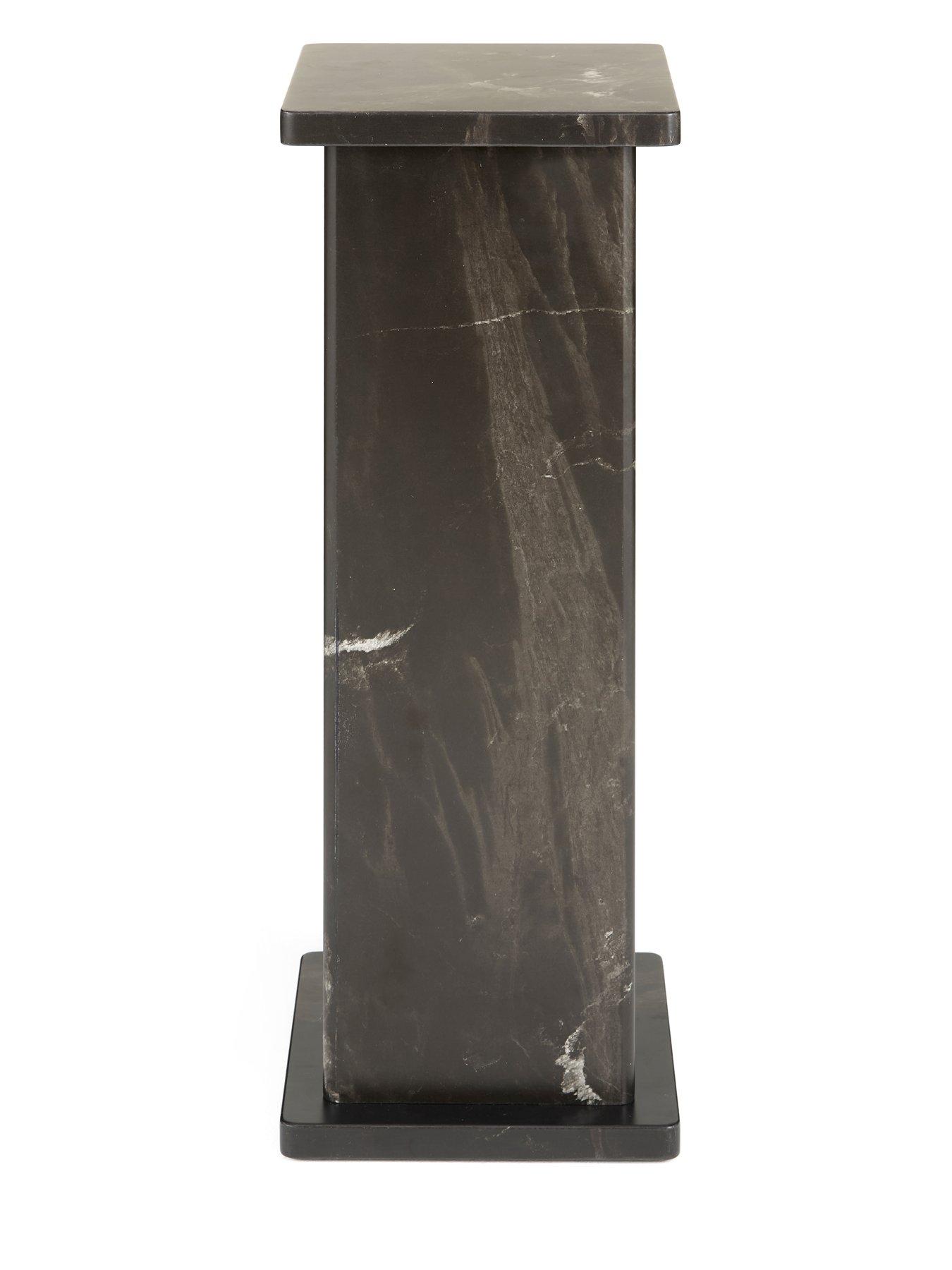 Image 4 of 6 of The Very Collection Bloc Stone Effect Pedestal Table - Charcoal - FSC&reg; Certified
