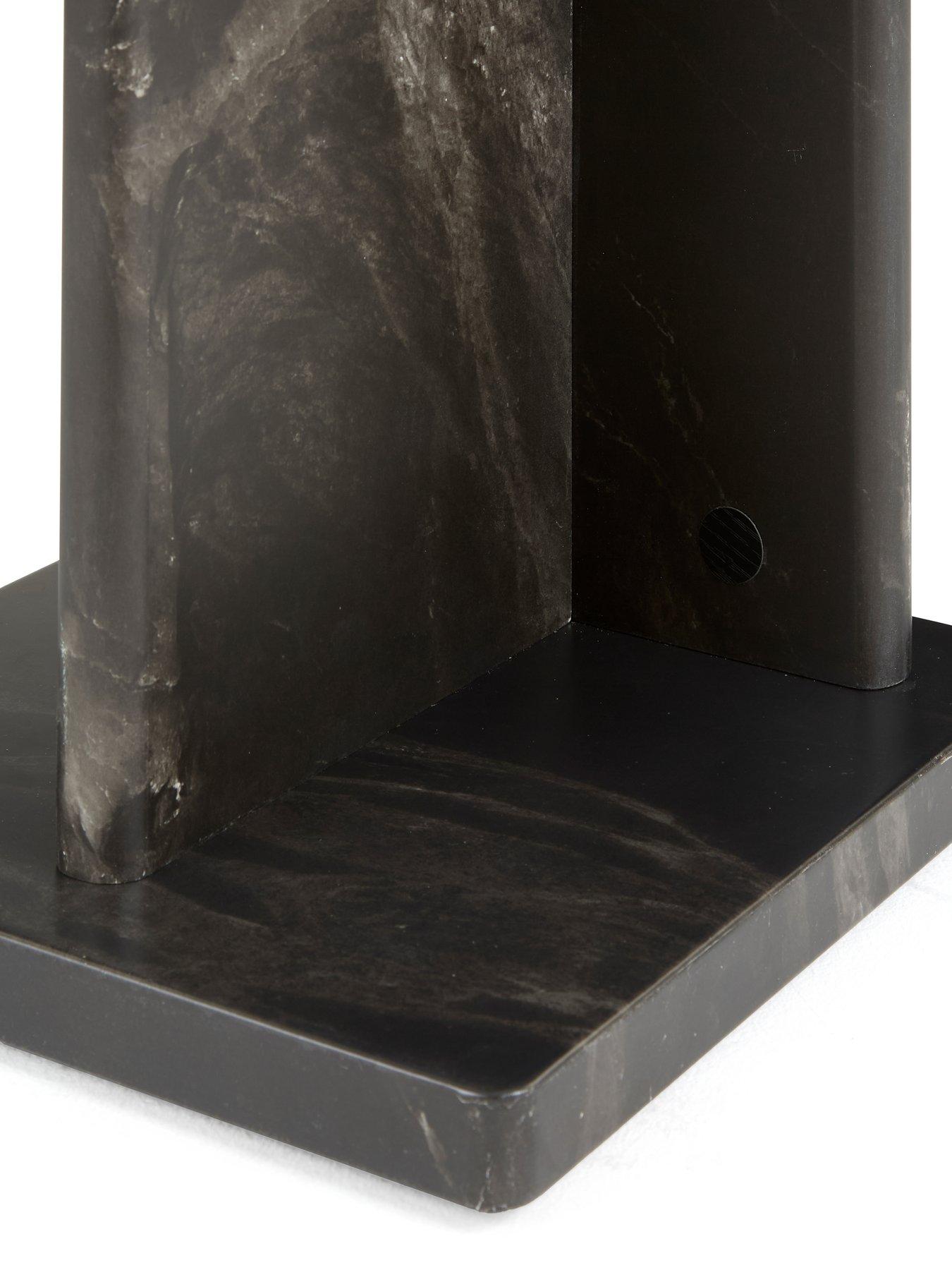Image 5 of 6 of The Very Collection Bloc Stone Effect Pedestal Table - Charcoal - FSC&reg; Certified