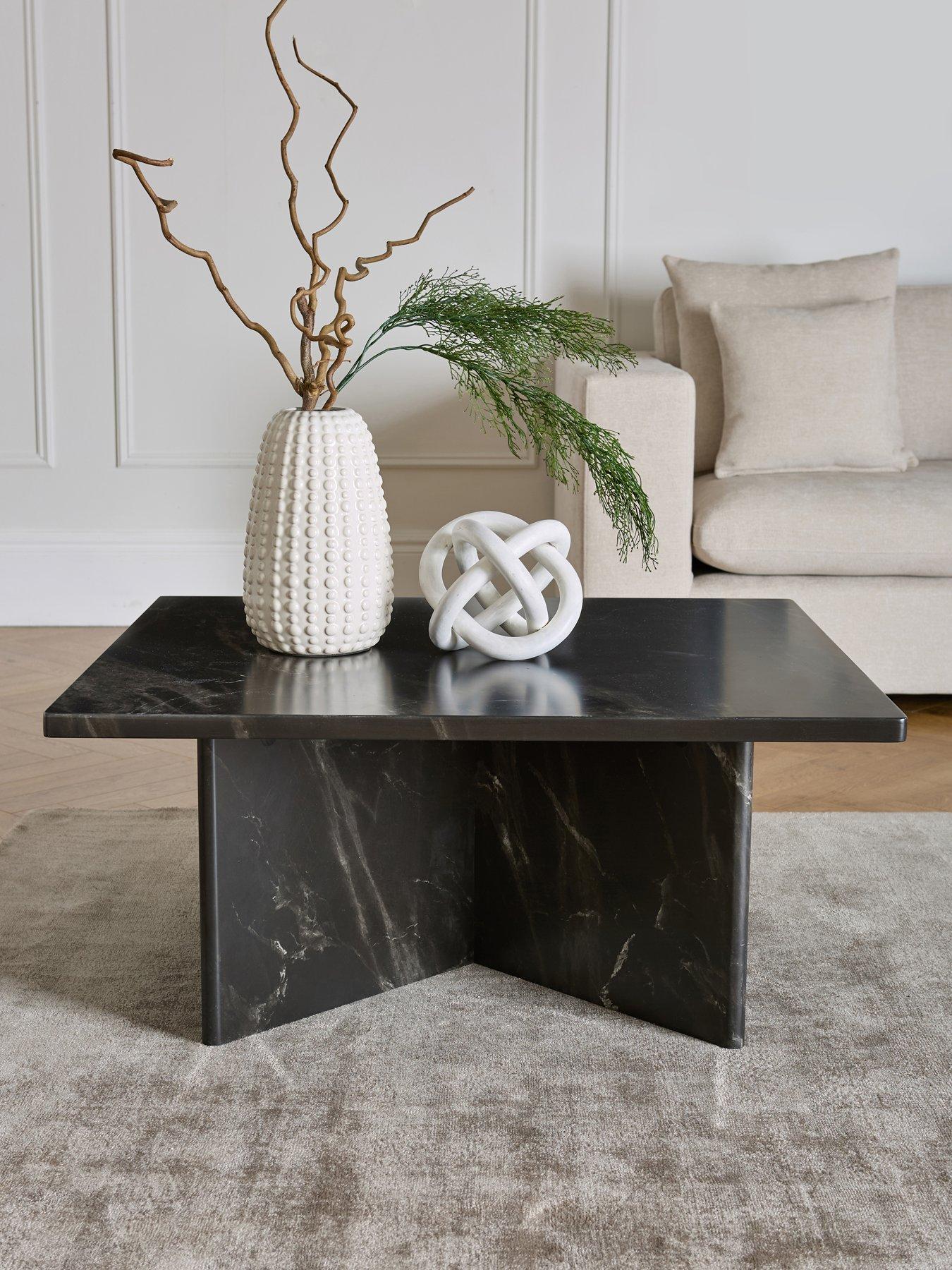 The Very Collection Bloc Stone Effect Coffee Table - Charcoal - FSC® Certified