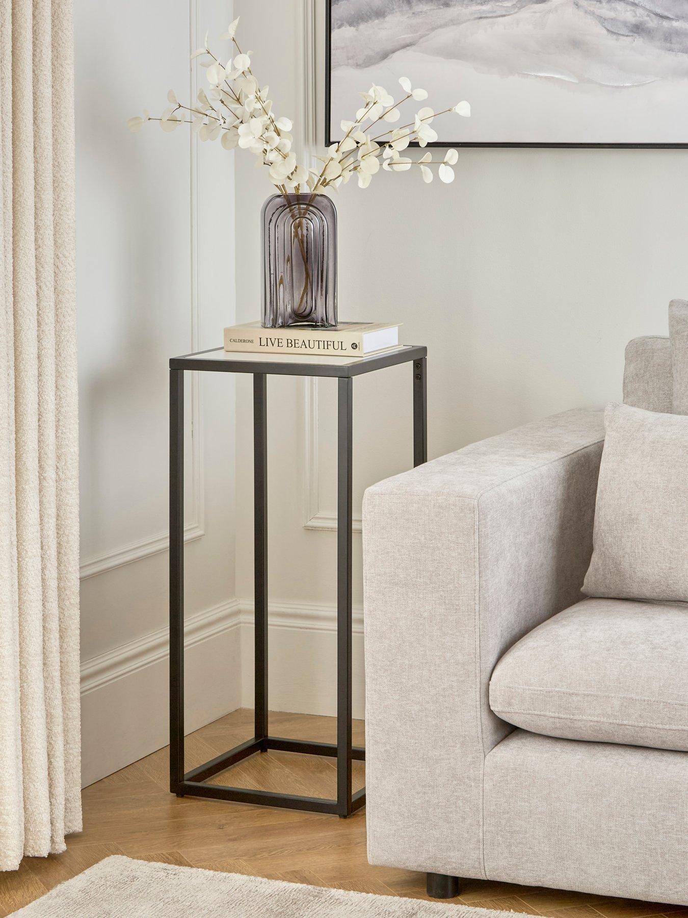 Very Home Oran Pedestal Table - White/Black - FSC® Certified