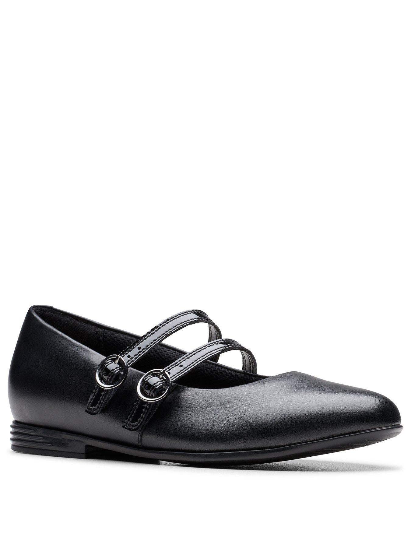 Image 2 of 6 of Clarks Youth Finja Bar Leather Mary-jane Shoe - Black