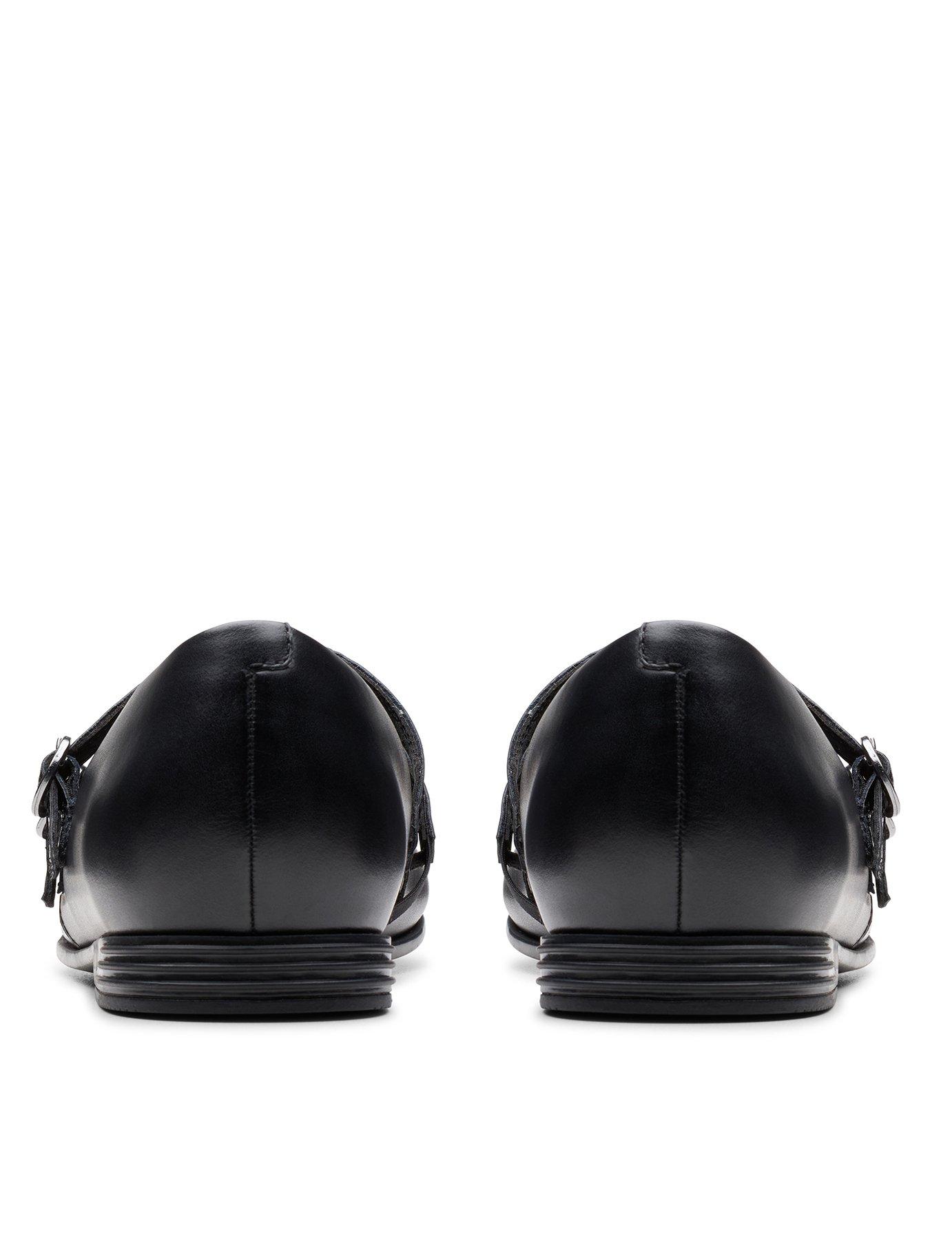 Image 3 of 6 of Clarks Youth Finja Bar Leather Mary-jane Shoe - Black