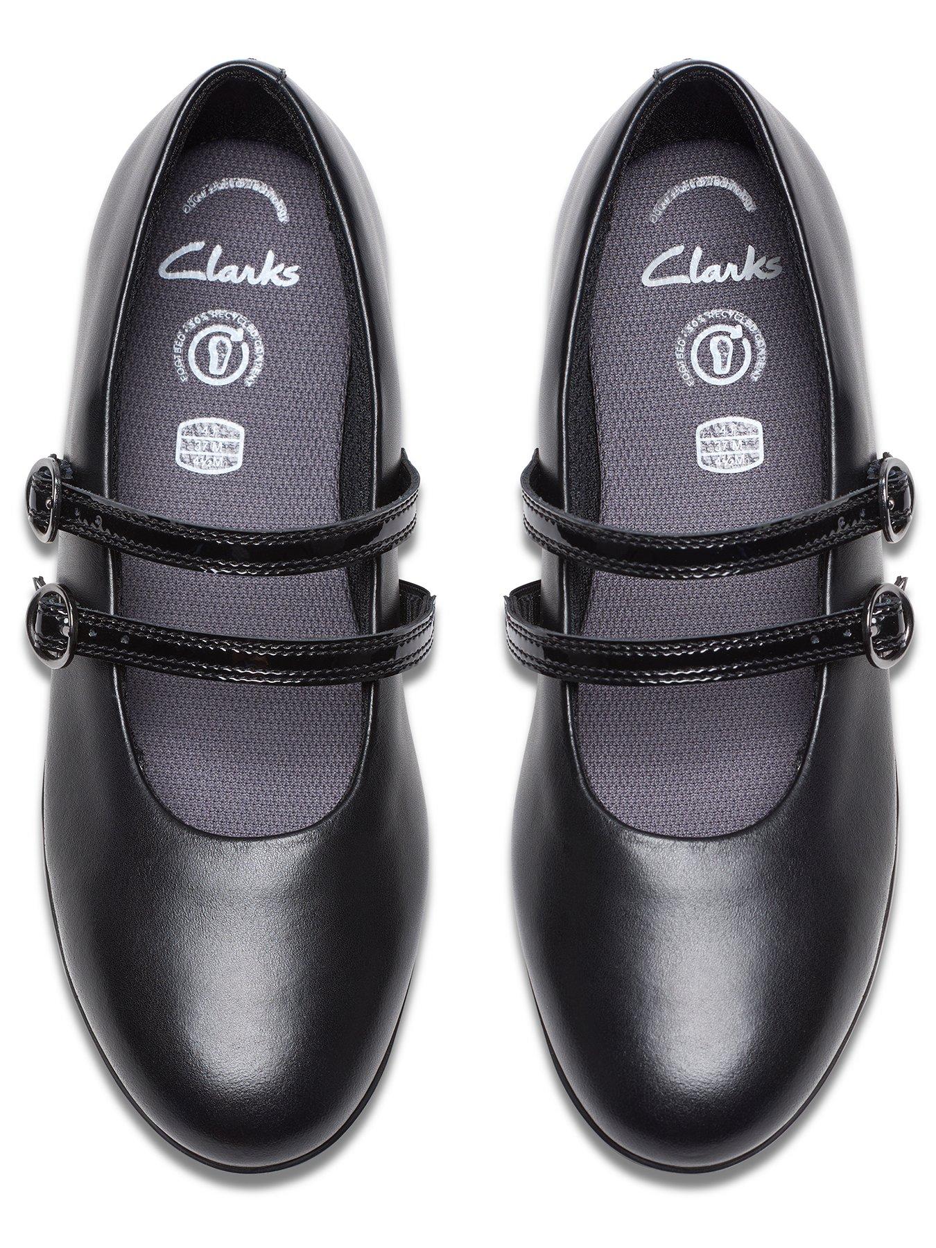 Image 4 of 6 of Clarks Youth Finja Bar Leather Mary-jane Shoe - Black