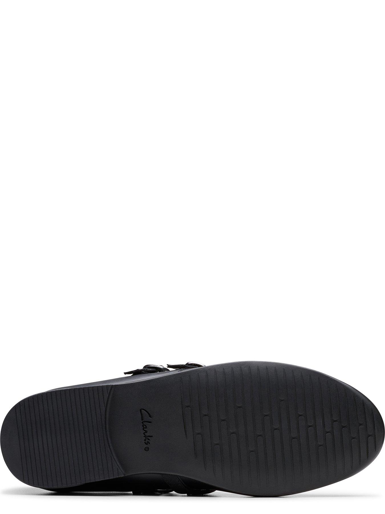 Image 5 of 6 of Clarks Youth Finja Bar Leather Mary-jane Shoe - Black