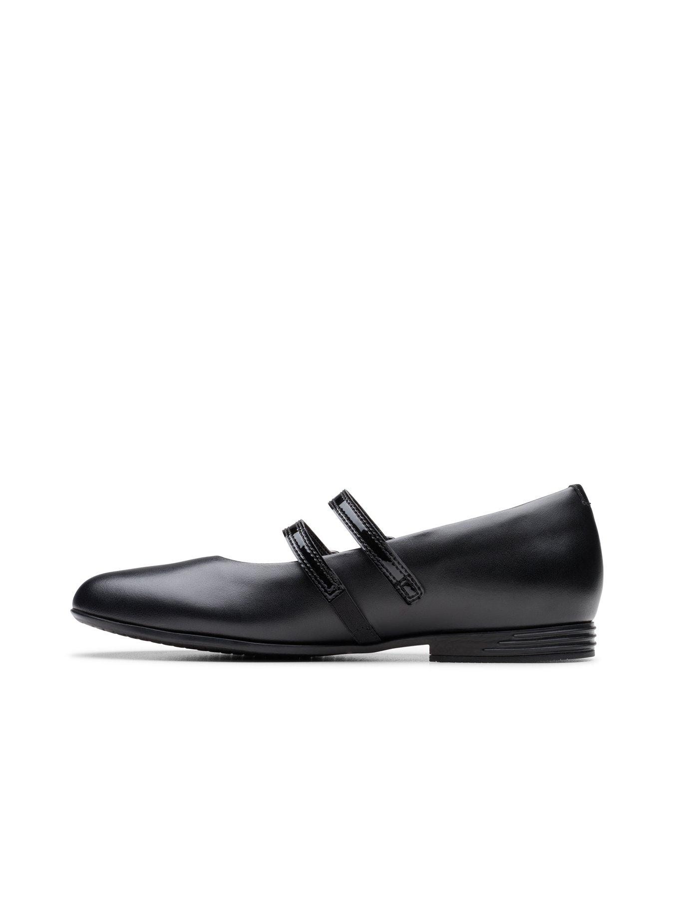 Image 6 of 6 of Clarks Youth Finja Bar Leather Mary-jane Shoe - Black