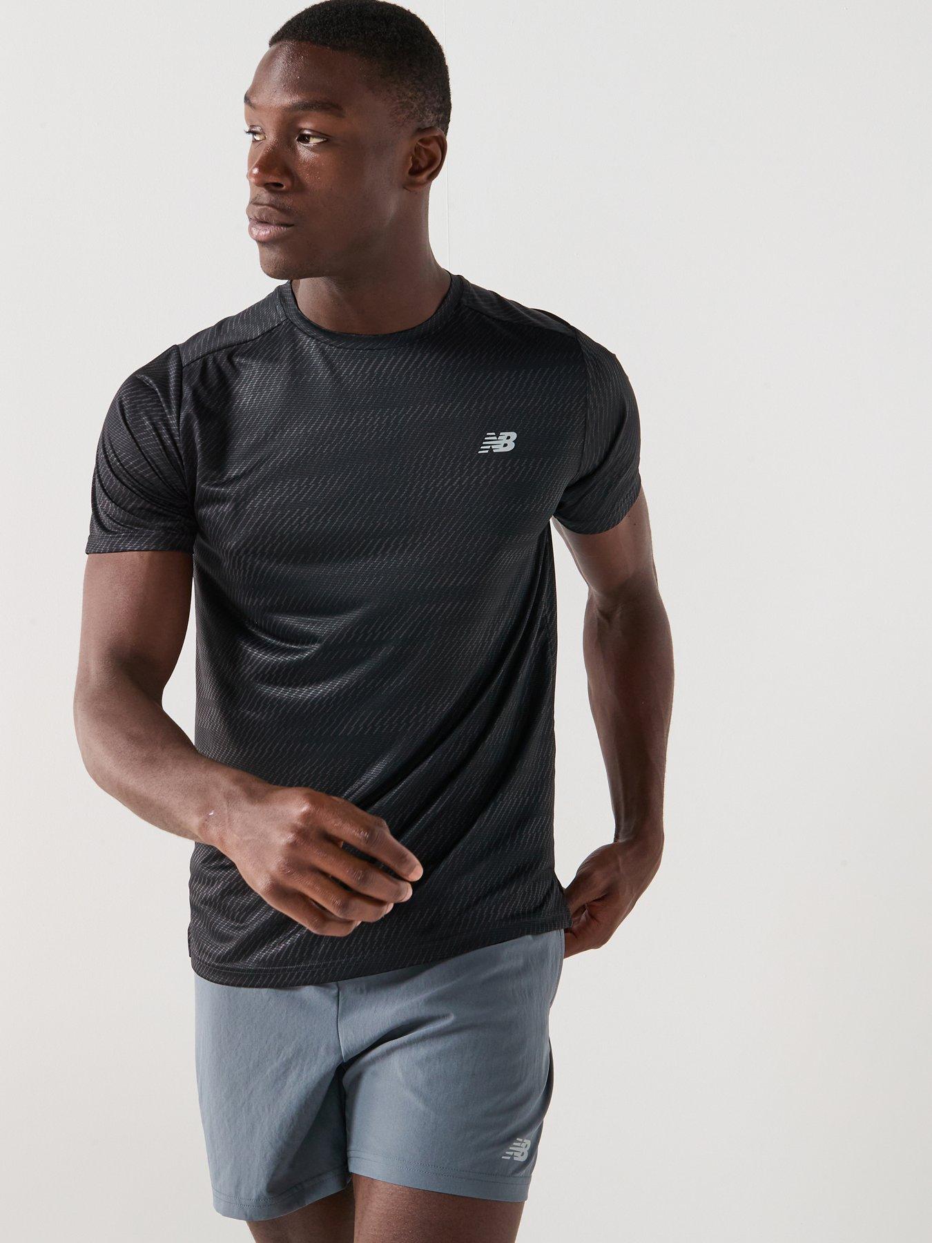 New Balance Mens Running Essential Printed T-shirt - Black