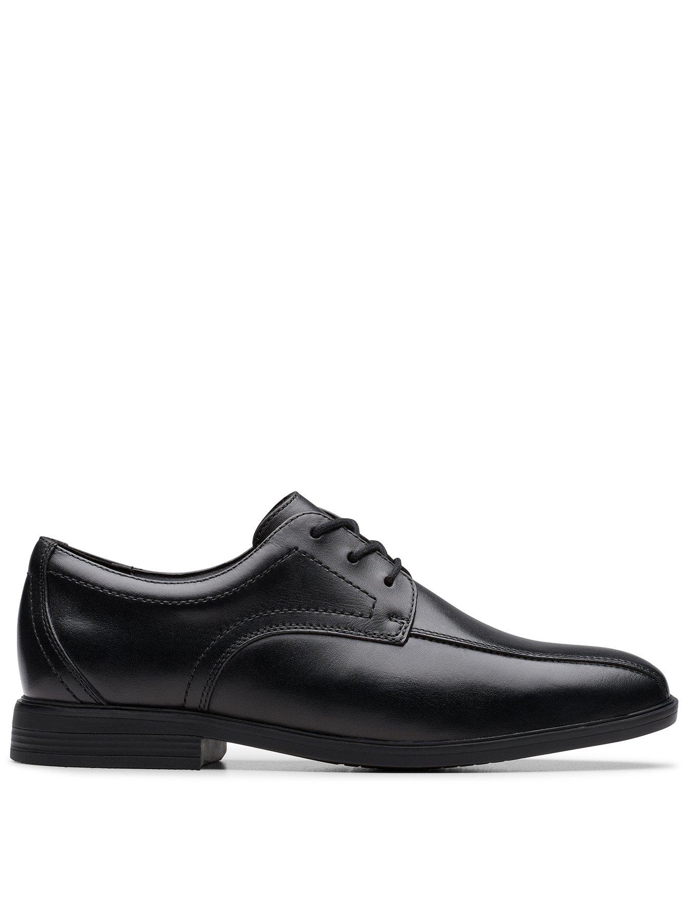 Image 1 of 6 of Clarks Youth Jonwin Loop Leather Shoe - Black