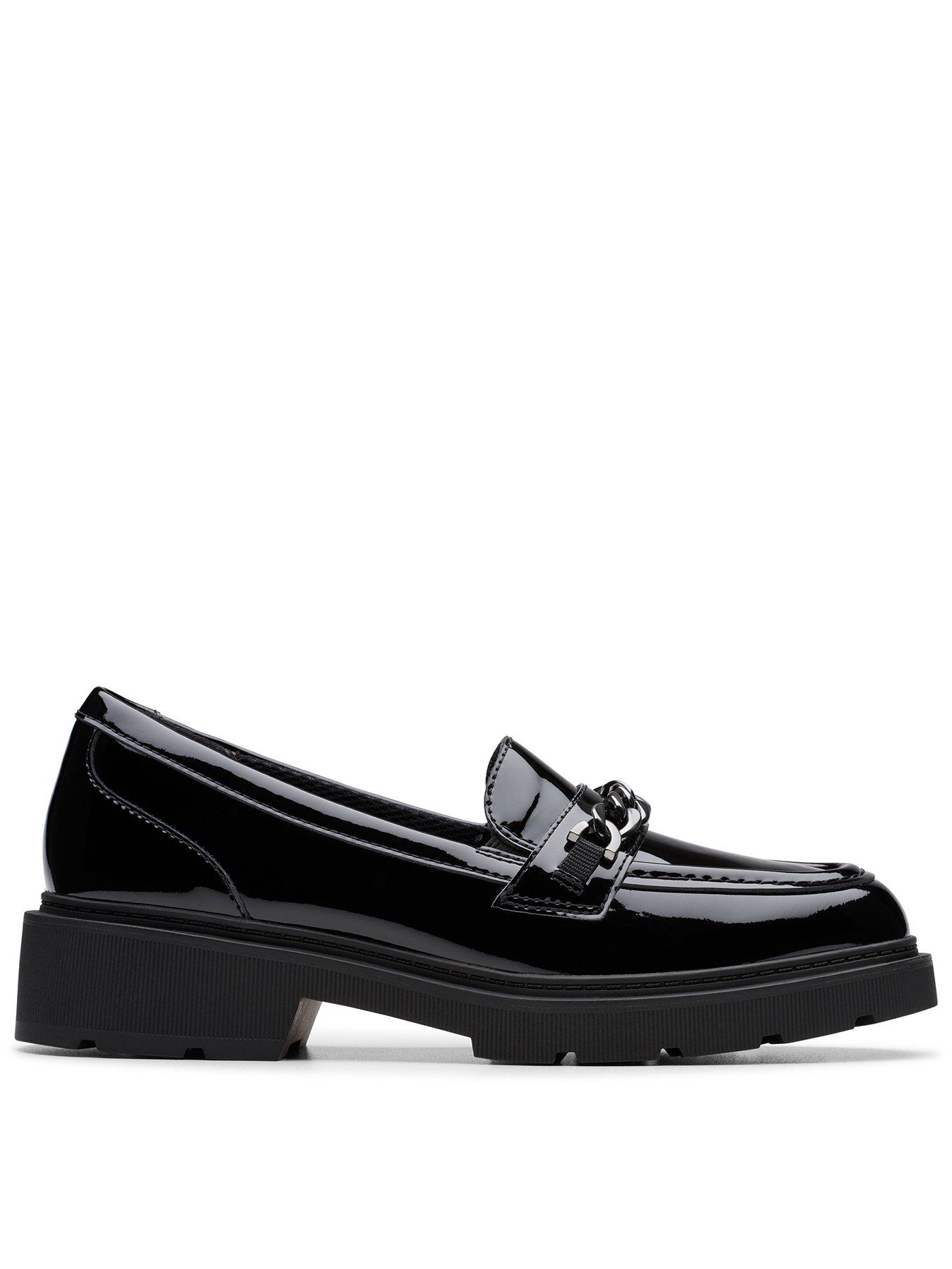 Clarks Youth Eris Edge Patent Leather Loafer - Black