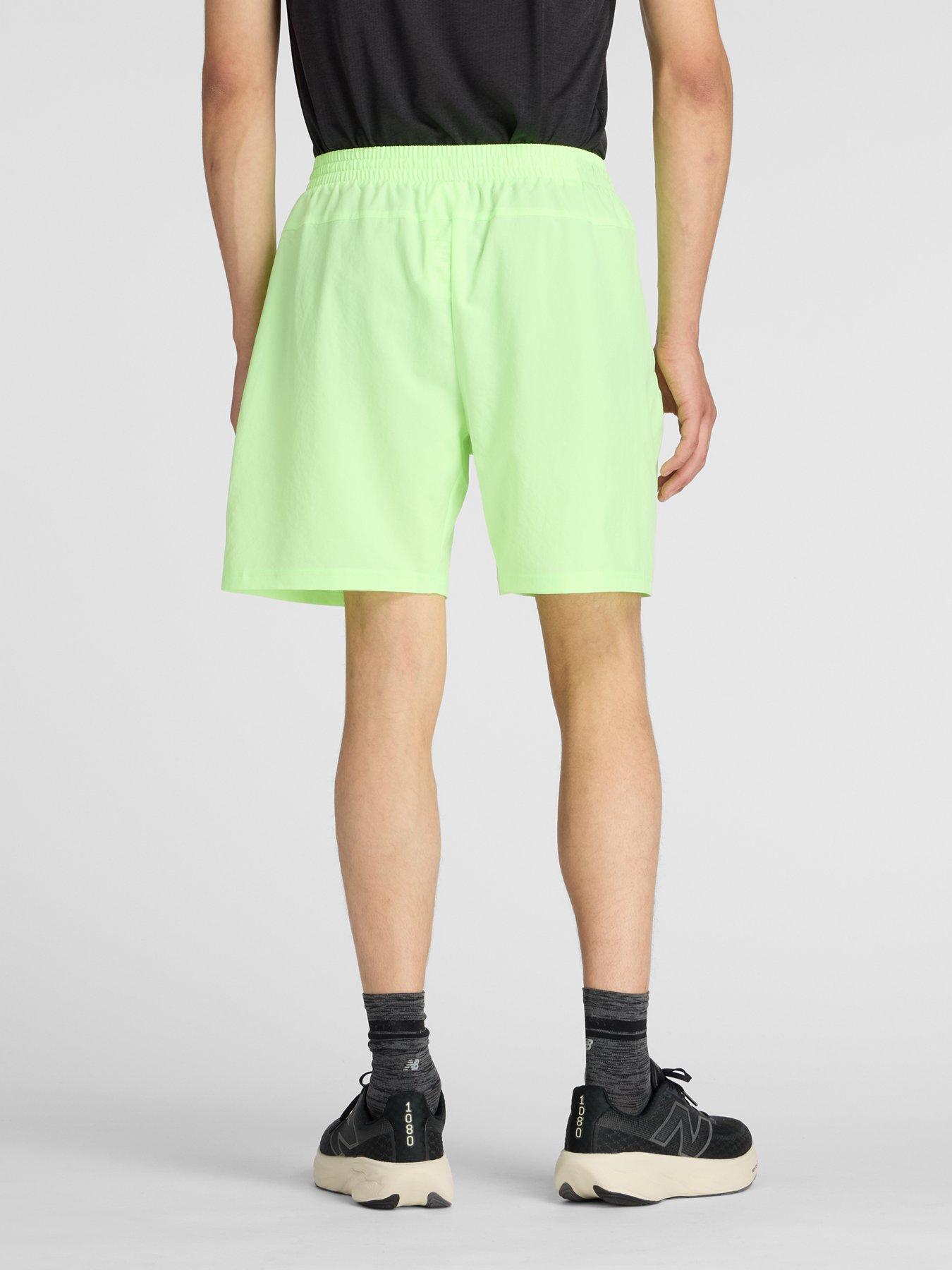 Image 2 of 6 of New Balance Mens Running Essentials Reflective 7Inch Shorts - Green