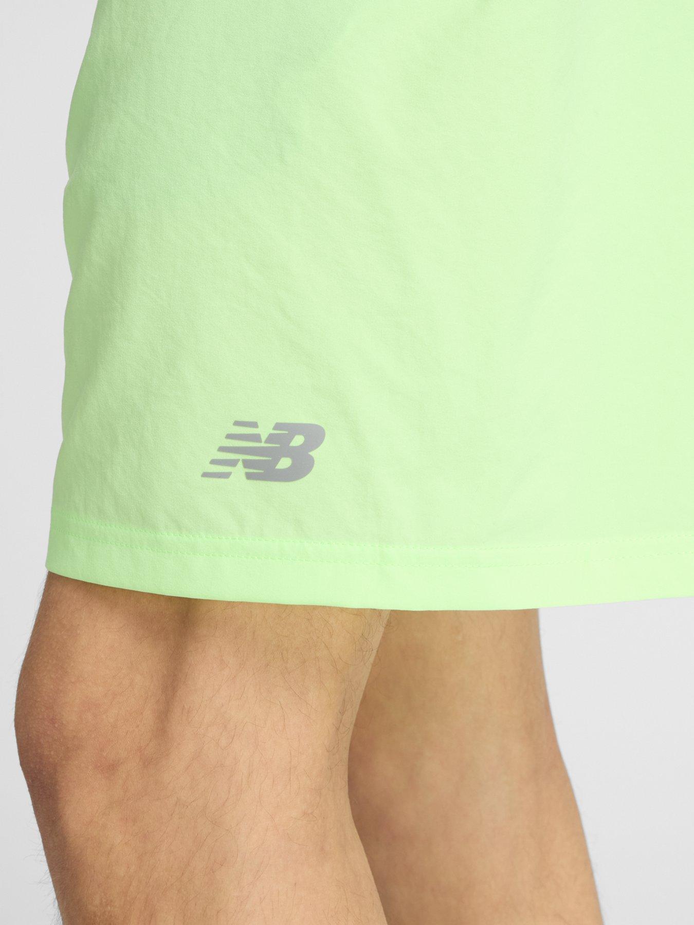 Image 4 of 6 of New Balance Mens Running Essentials Reflective 7Inch Shorts - Green