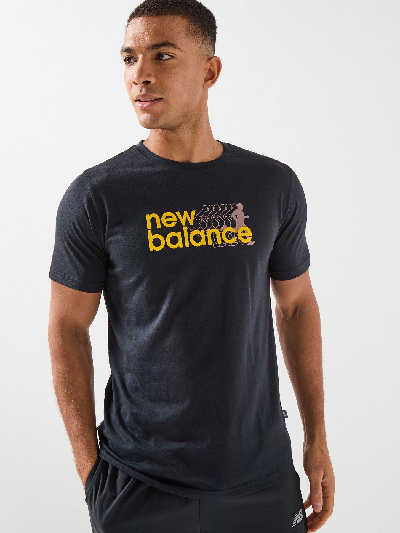 New Balance Mens Training Heathertech Graphic T-Shirt - Black