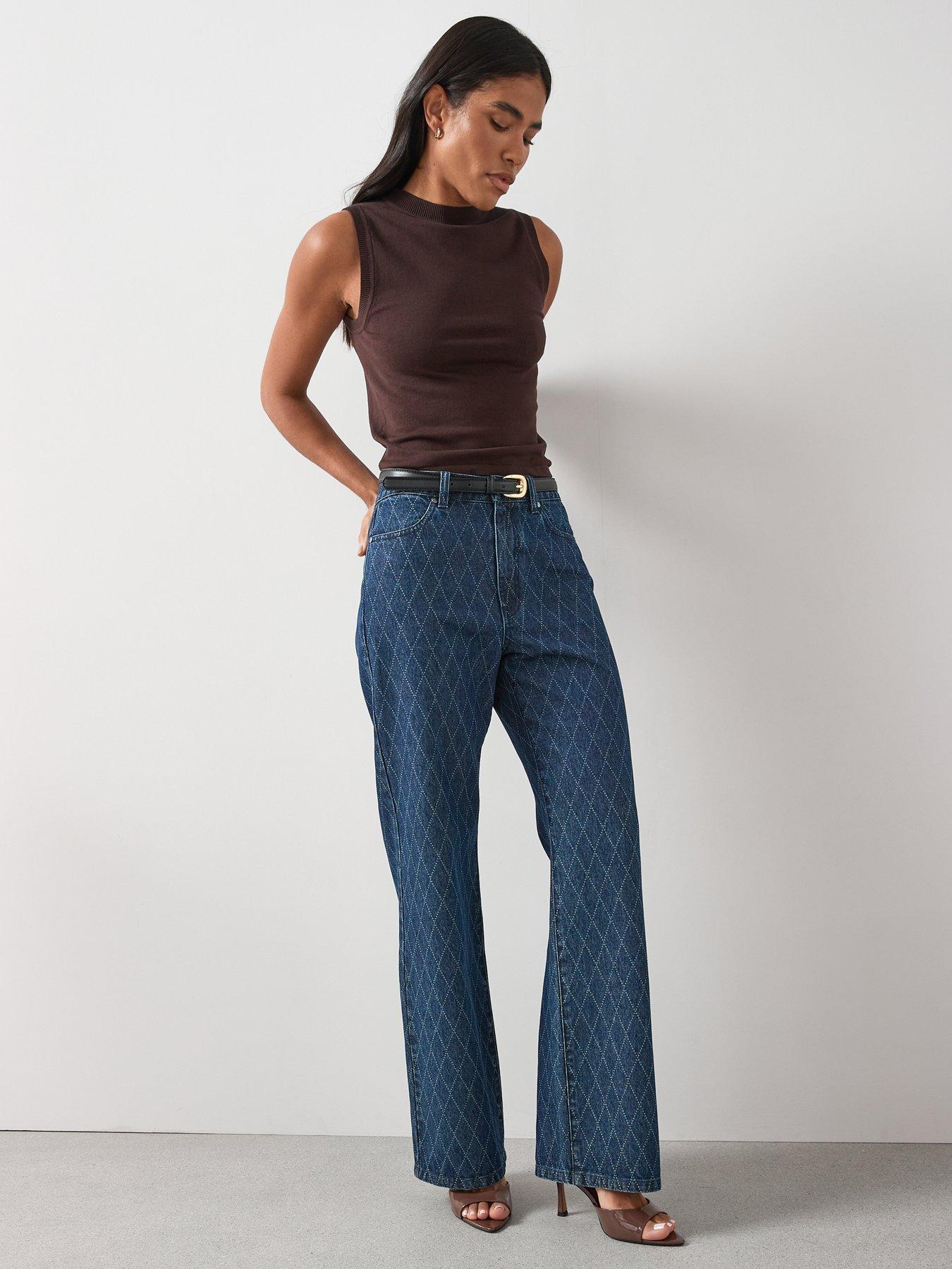 the-very-collection-diamond-print-wide-leg-jeans-dark-washdetail
