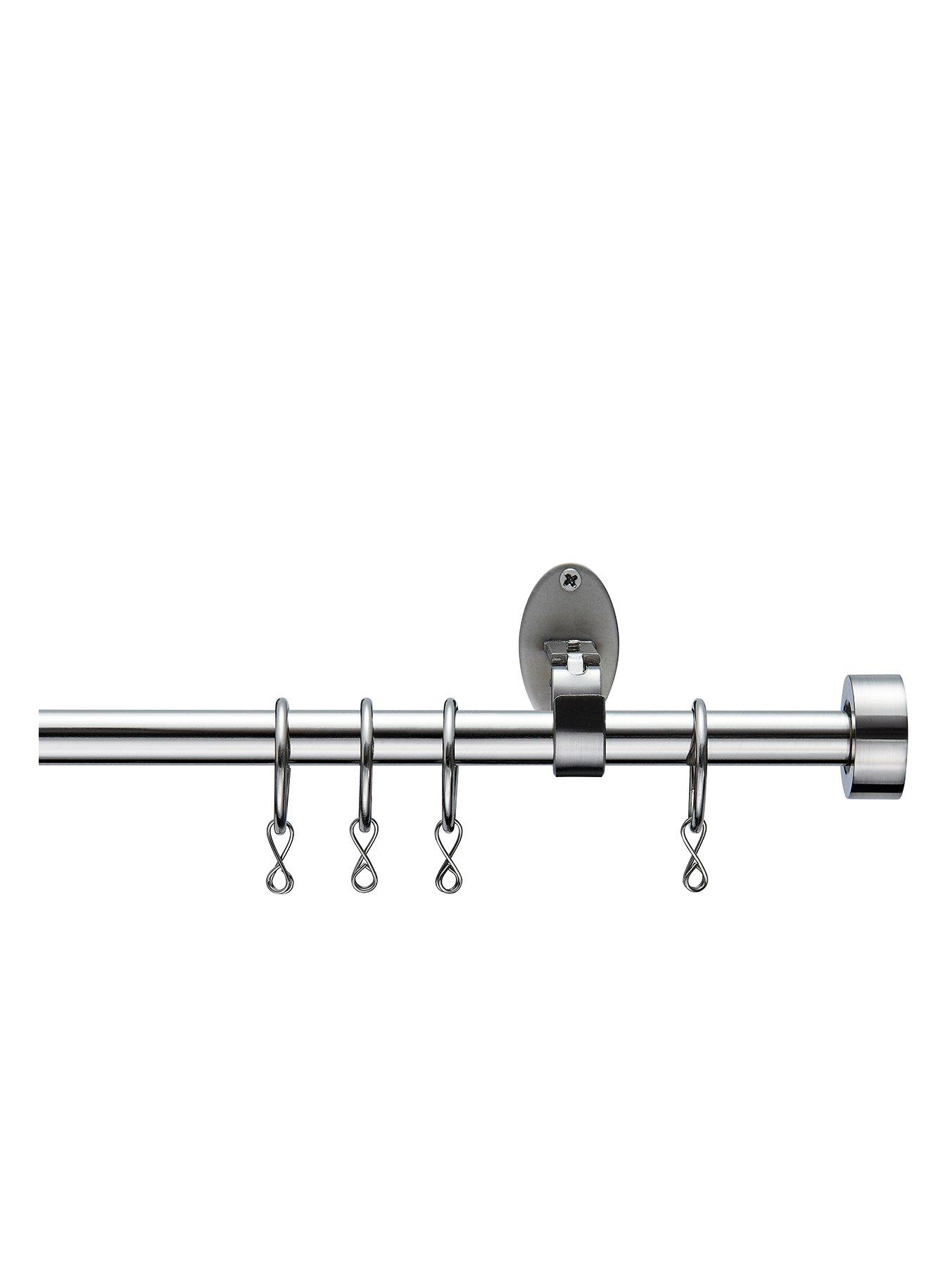 undefined Stud End Finial Stainless Steel Extendable Curtain Pole