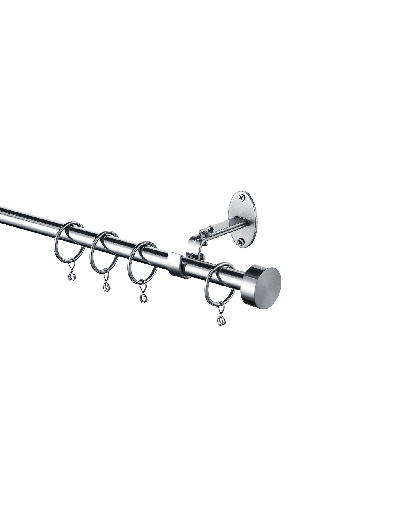 Image 2 of 6 of The Very Collection Stud End Finial Stainless Steel Extendable Curtain Pole