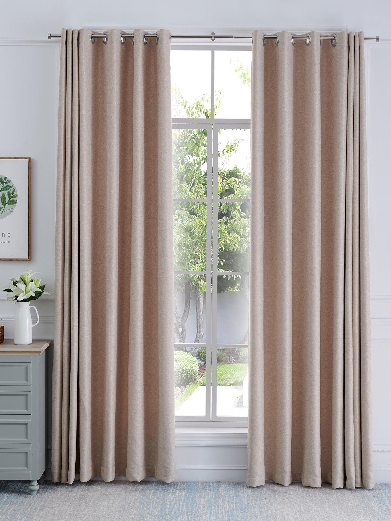 Image 3 of 6 of The Very Collection Stud End Finial Stainless Steel Extendable Curtain Pole