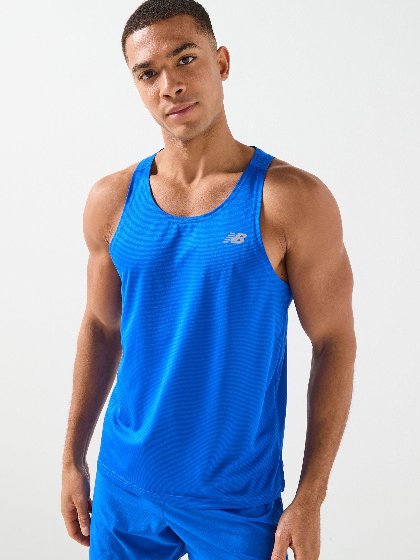 New Balance Mens Running Essential Tank - Blue