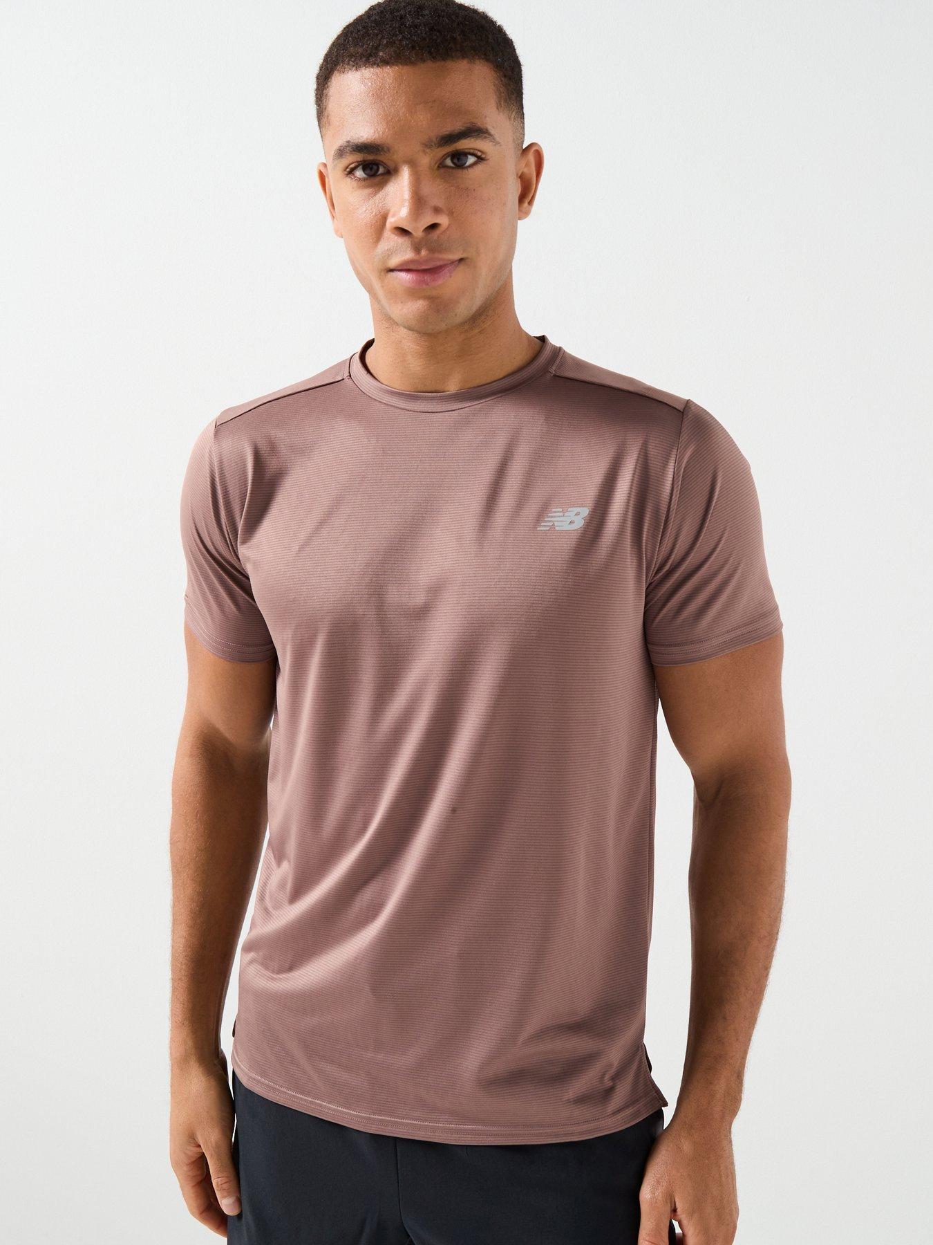 Image 1 of 5 of New Balance Mens Running Essential T-Shirt - Brown