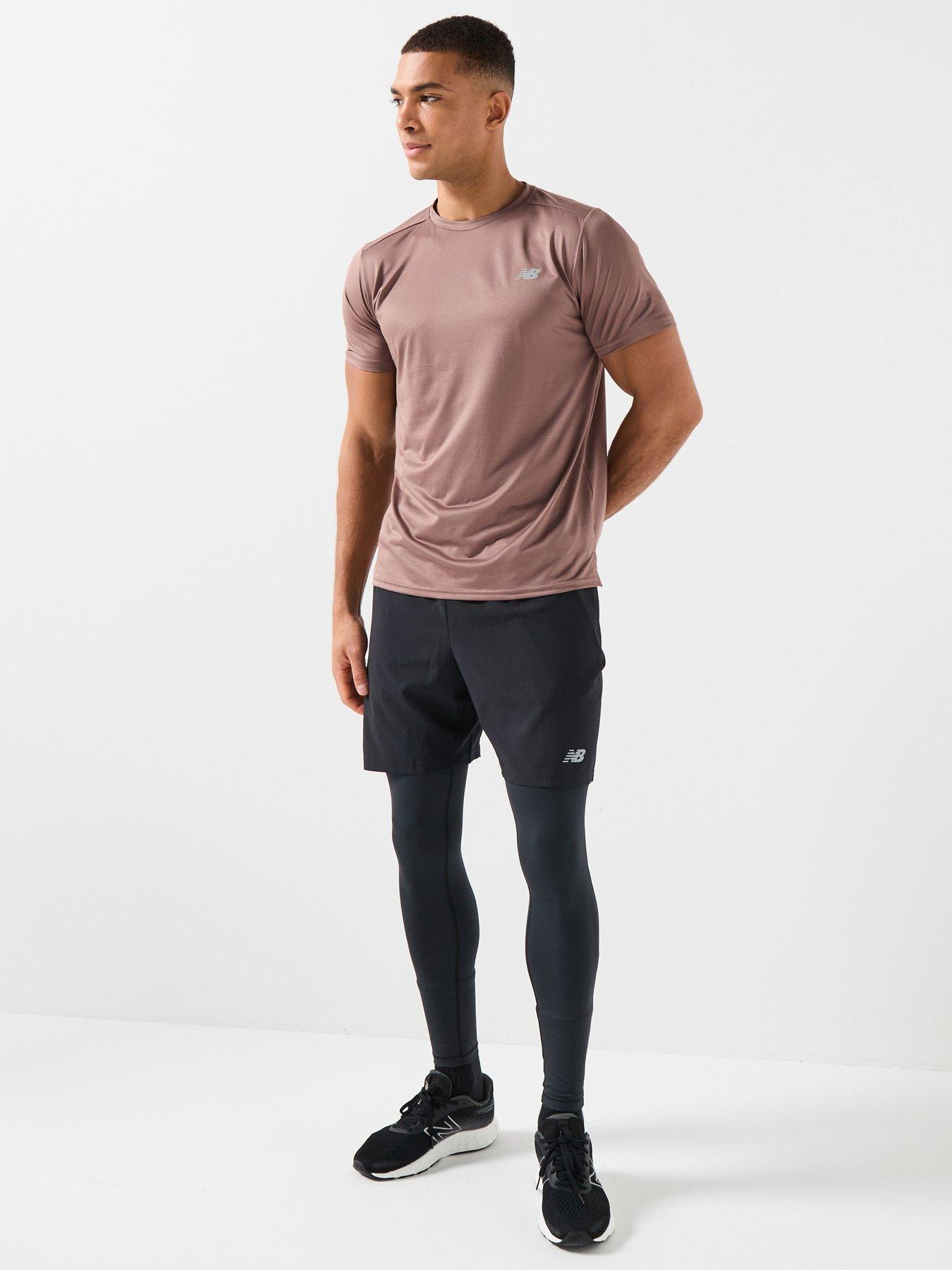 Image 3 of 5 of New Balance Mens Running Essential T-Shirt - Brown