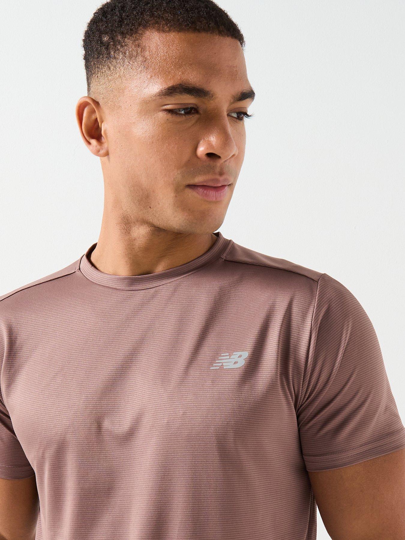 Image 4 of 5 of New Balance Mens Running Essential T-Shirt - Brown