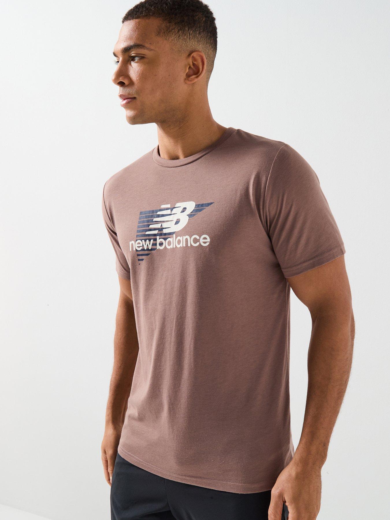 New Balance Mens Training Heathertech Graphic T-Shirt - Brown