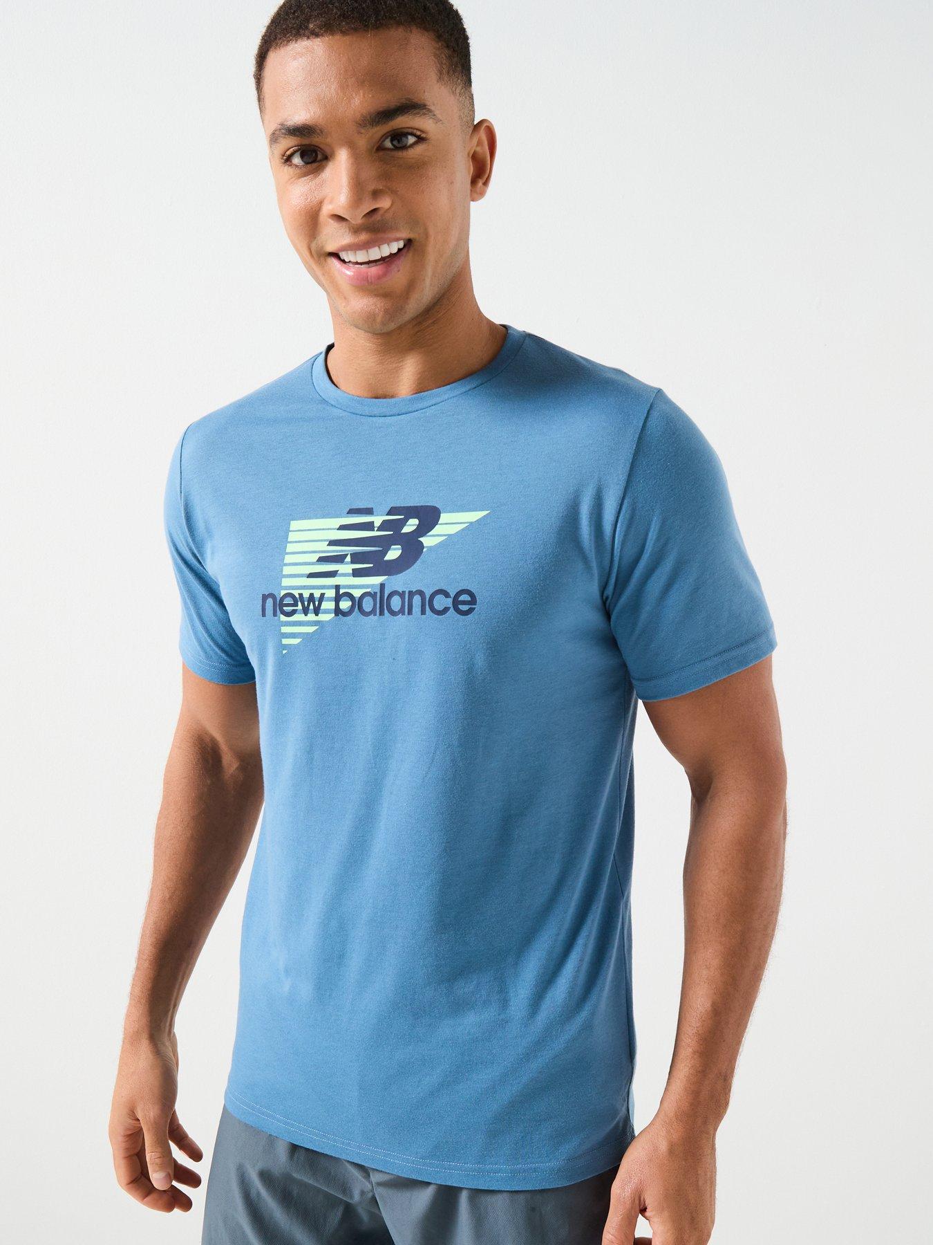 New Balance Mens Training Heathertech Graphic T-Shirt - Blue