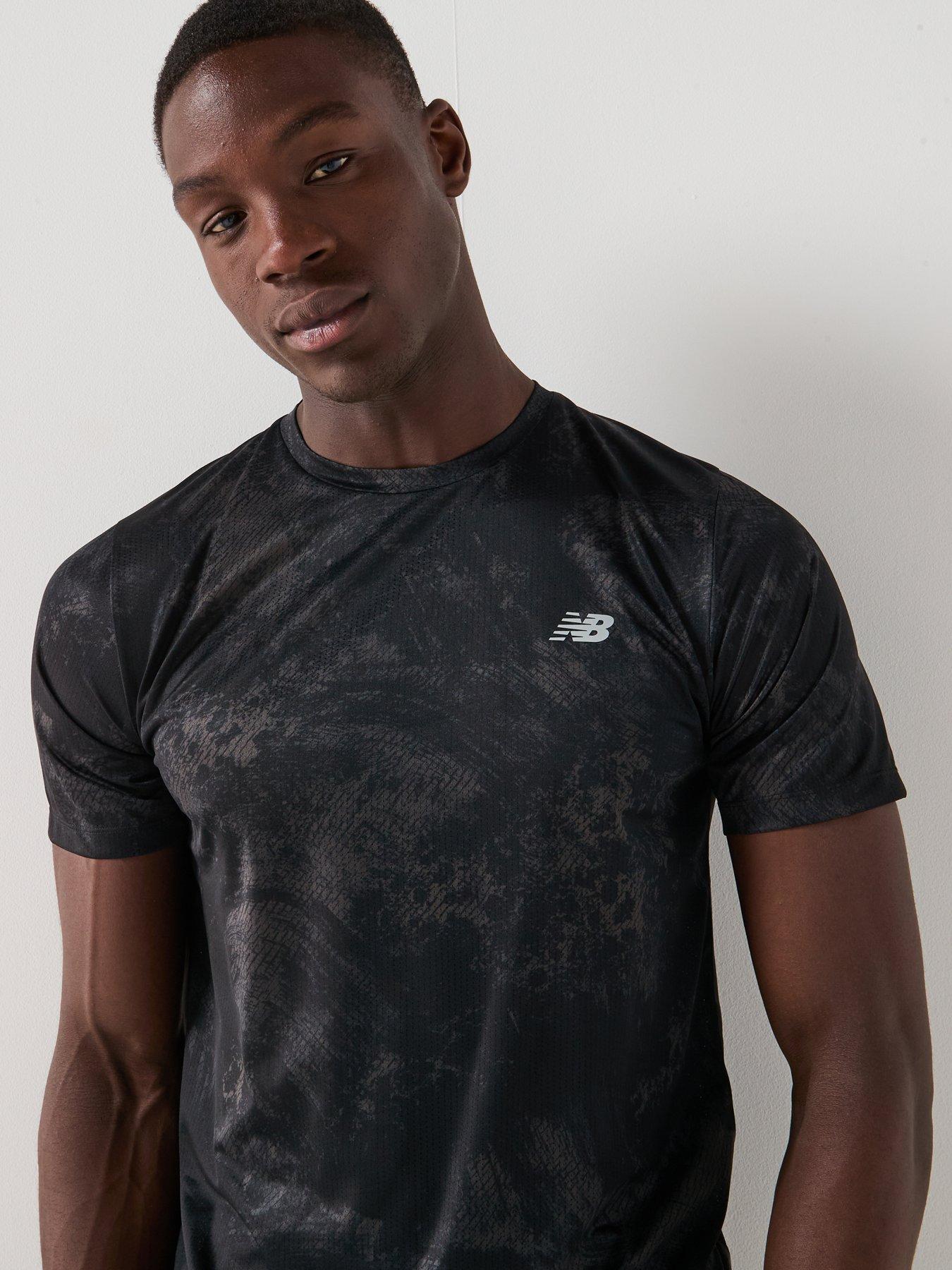 Image 4 of 4 of New Balance Mens Running Athletics Printed T-Shirt - Grey