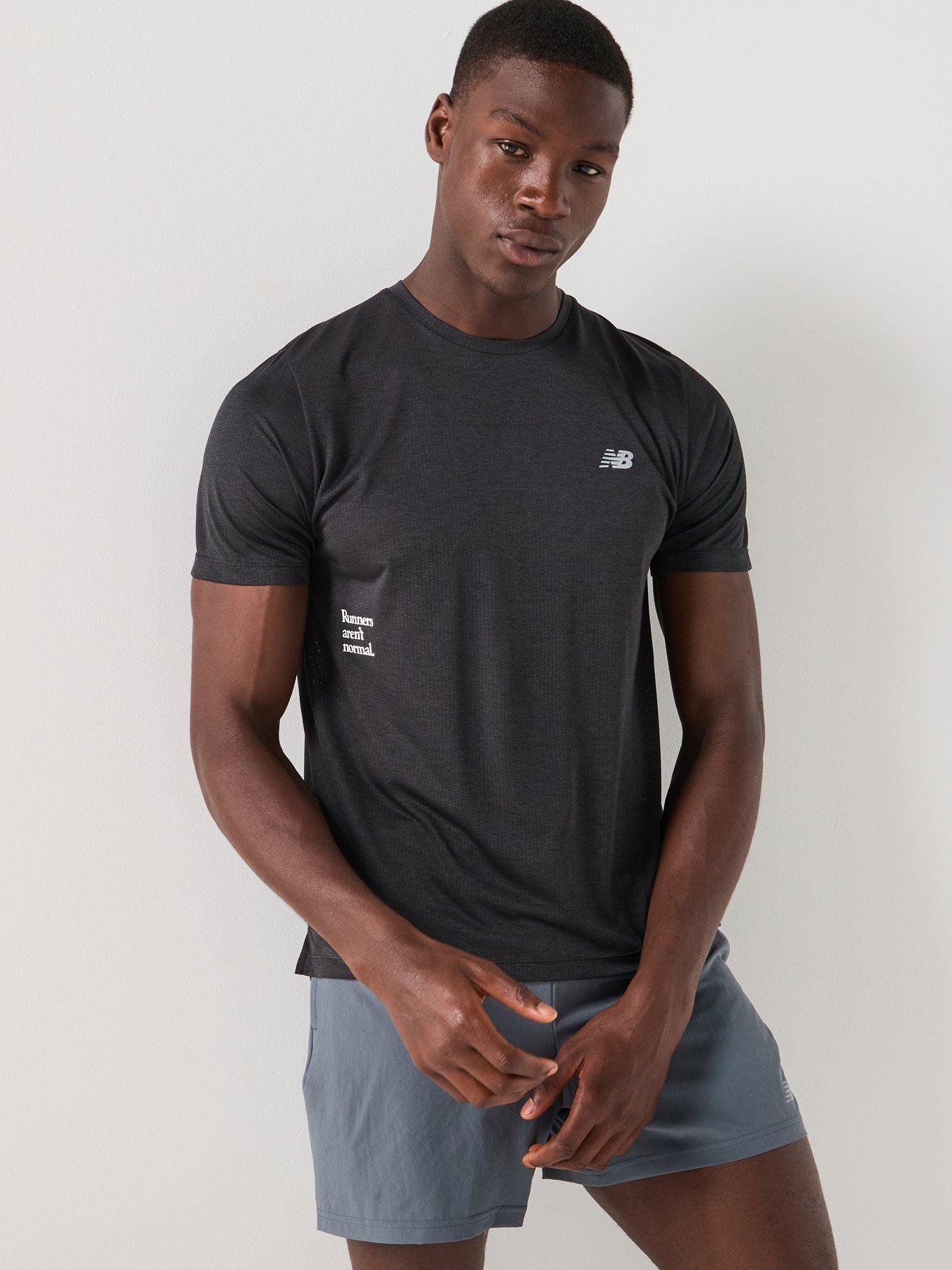 New Balance Mens Running Athletics Graphic T-Shirt - Black