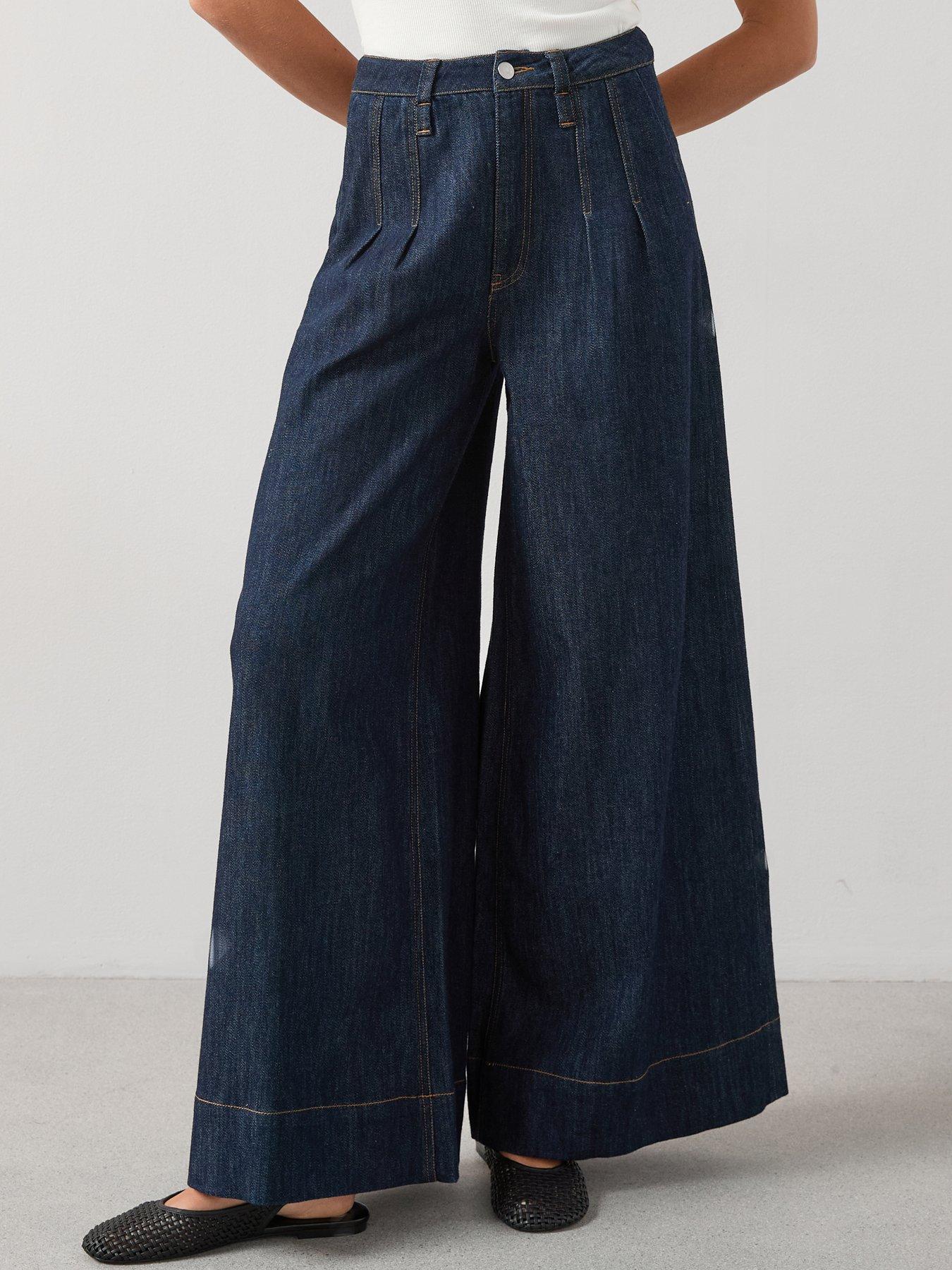 The Very Collection Wide Leg Palazzo Jeans - Dark Wash