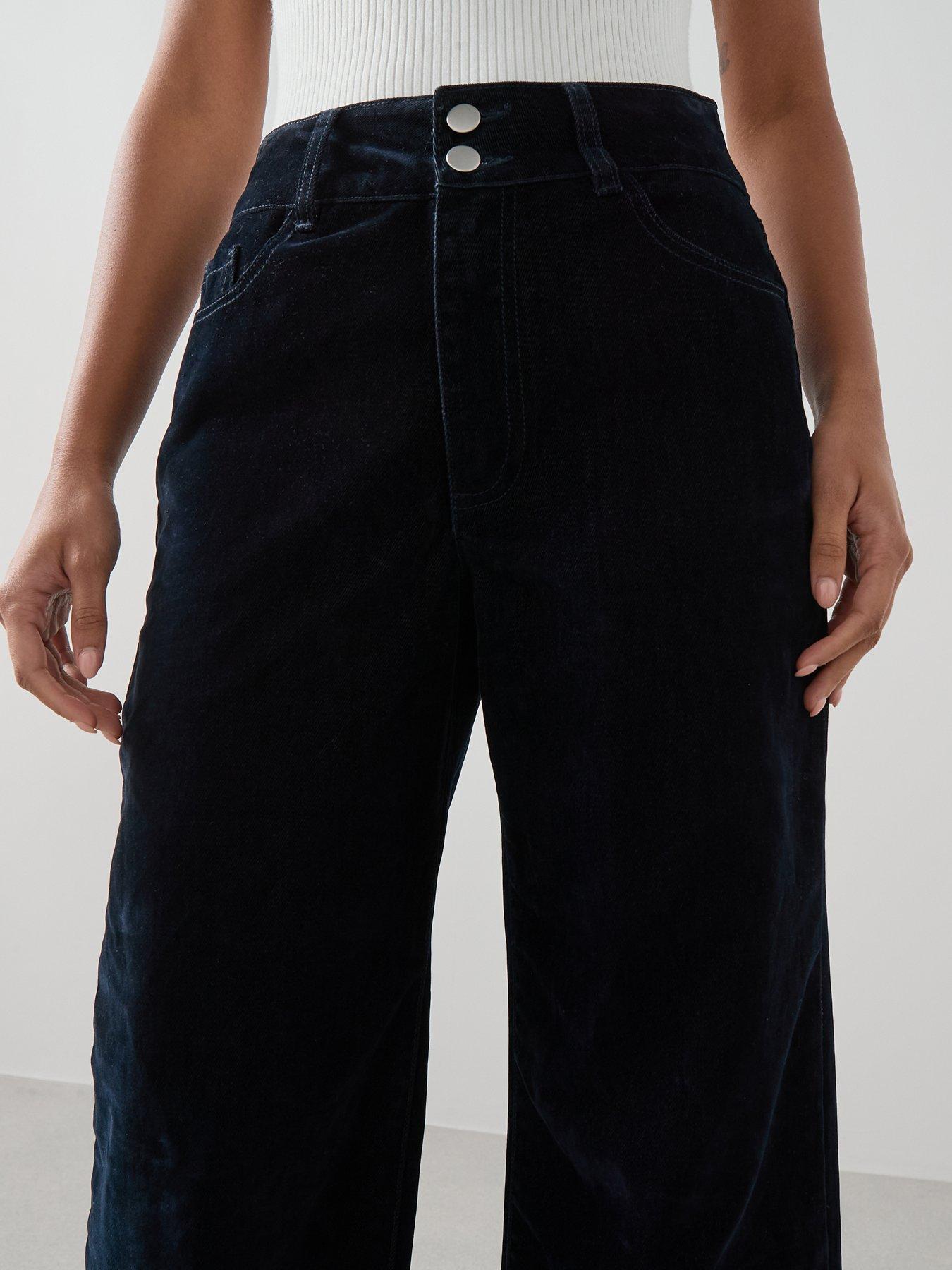 the-very-collection-co-ord-flocked-denim-wide-leg-jeans-navyoutfit