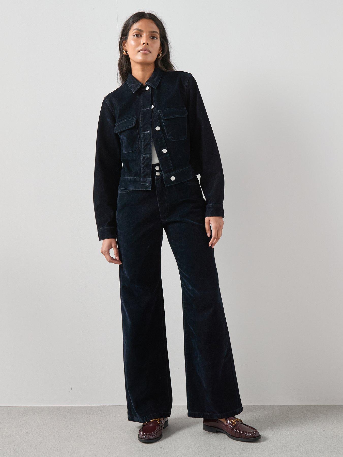 the-very-collection-co-ord-flocked-denim-wide-leg-jeans-navydetail