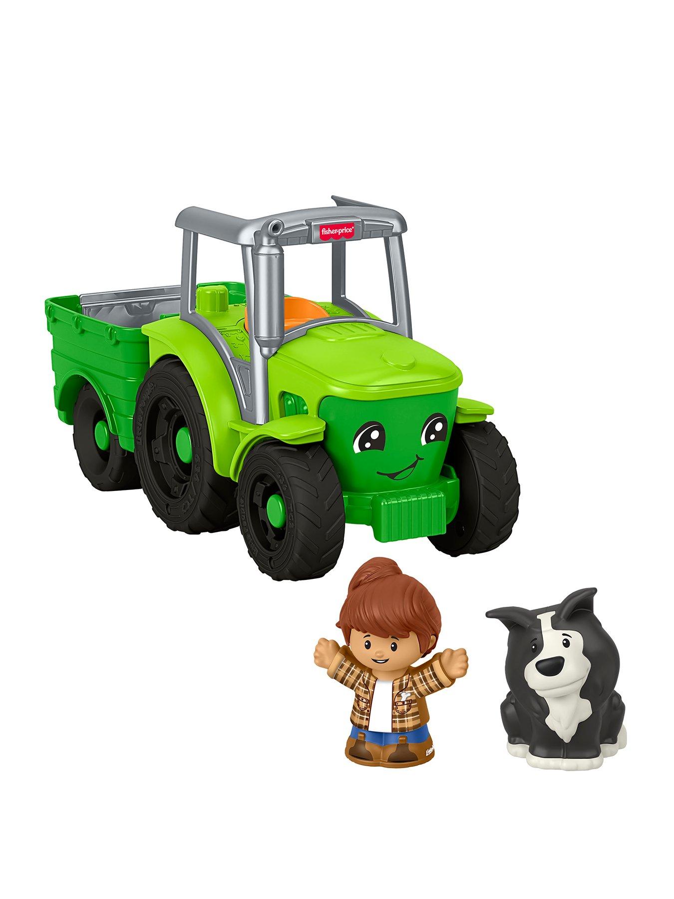undefined Fisher-Price Little People Push  &  Play Tractor, Musical Toy Farm Vehicle  &  2 Figures for Toddlers
