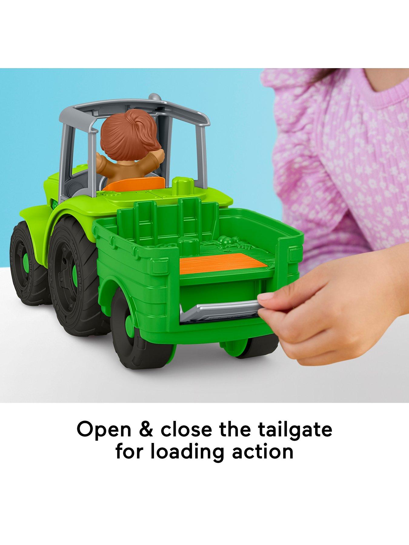 Image 4 of 8 of Fisher-Price Fisher-Price Little People Push &amp; Play Tractor, Musical Toy Farm Vehicle &amp; 2 Figures for Toddlers