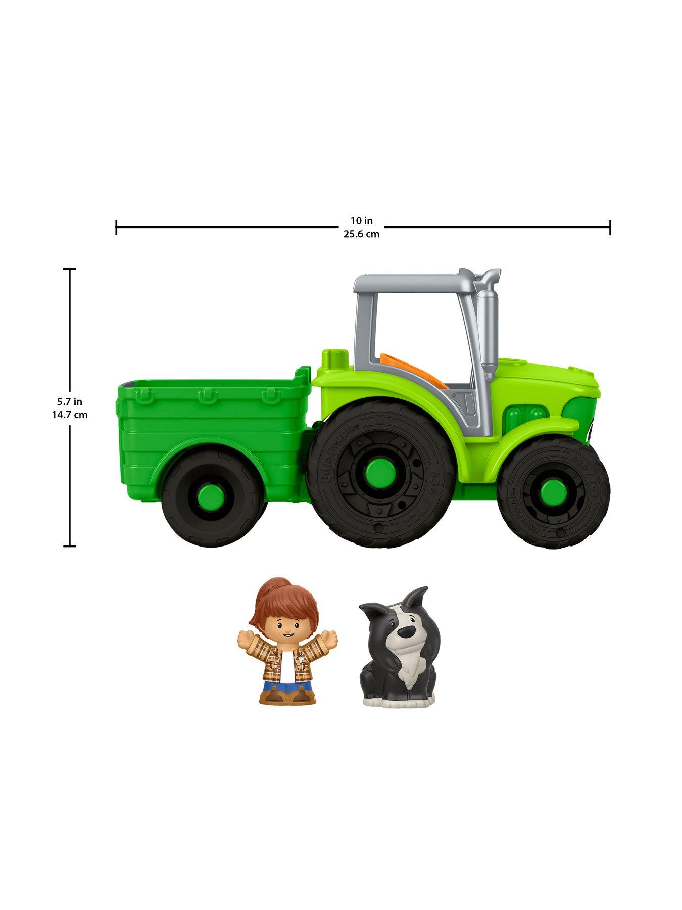 Image 6 of 8 of Fisher-Price Fisher-Price Little People Push &amp; Play Tractor, Musical Toy Farm Vehicle &amp; 2 Figures for Toddlers
