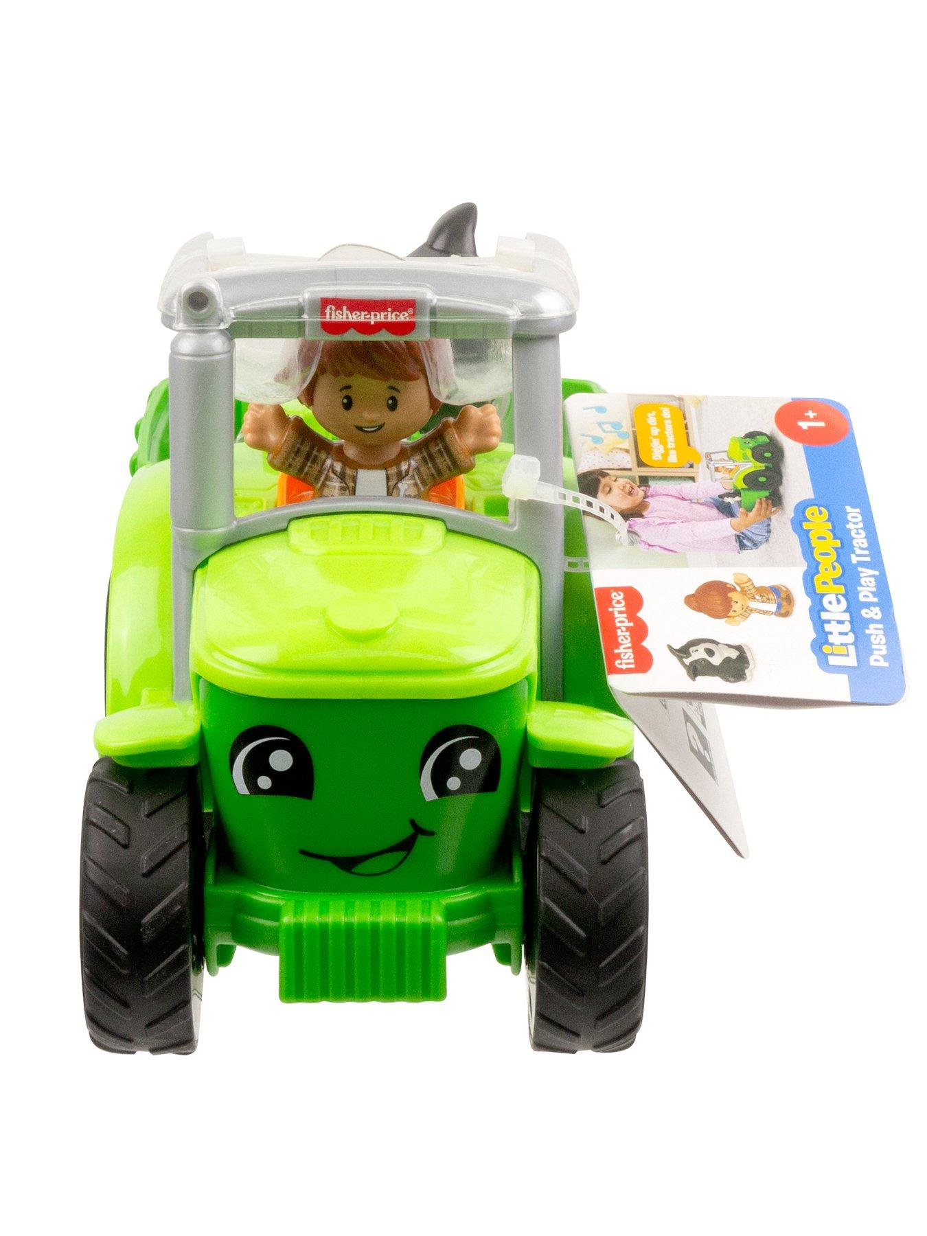 Image 7 of 8 of Fisher-Price Fisher-Price Little People Push &amp; Play Tractor, Musical Toy Farm Vehicle &amp; 2 Figures for Toddlers