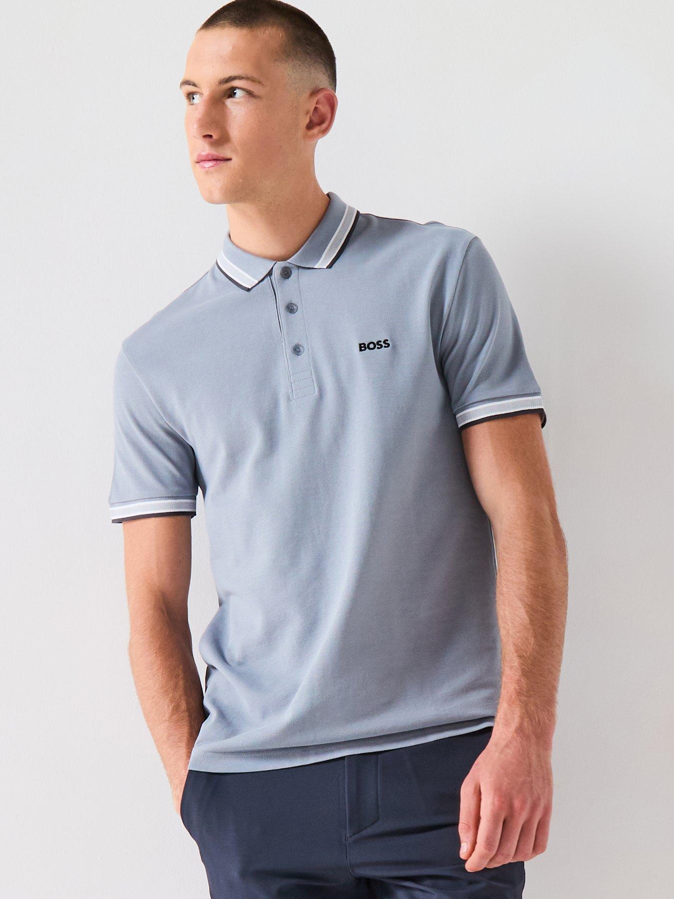 BOSS Paddy Regular Fit Tipping Polo Shirt - Dark Grey