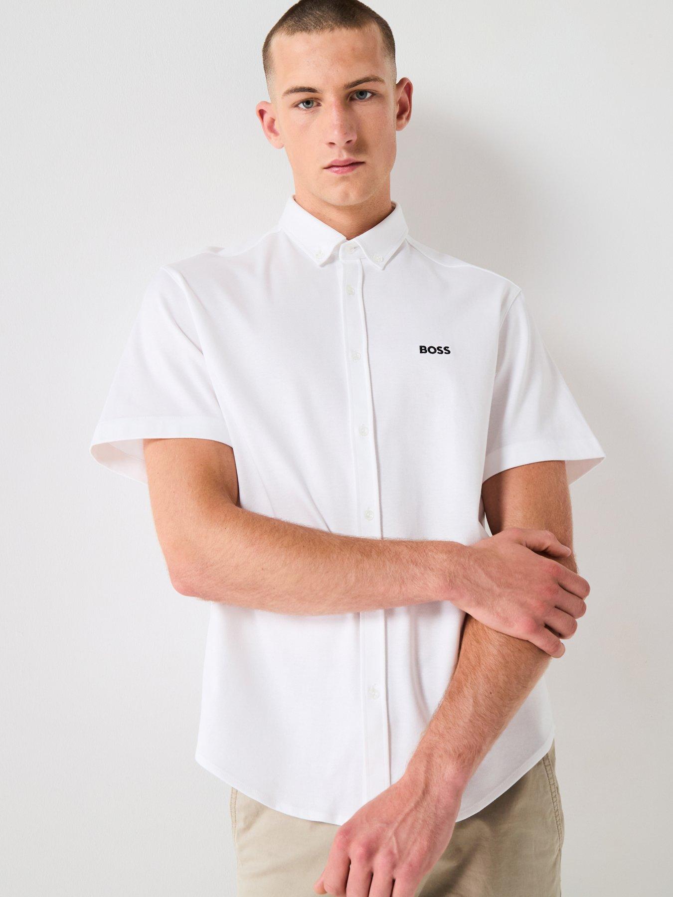 undefined Boss Motion Regular Fit Short Sleeve Shirt - White