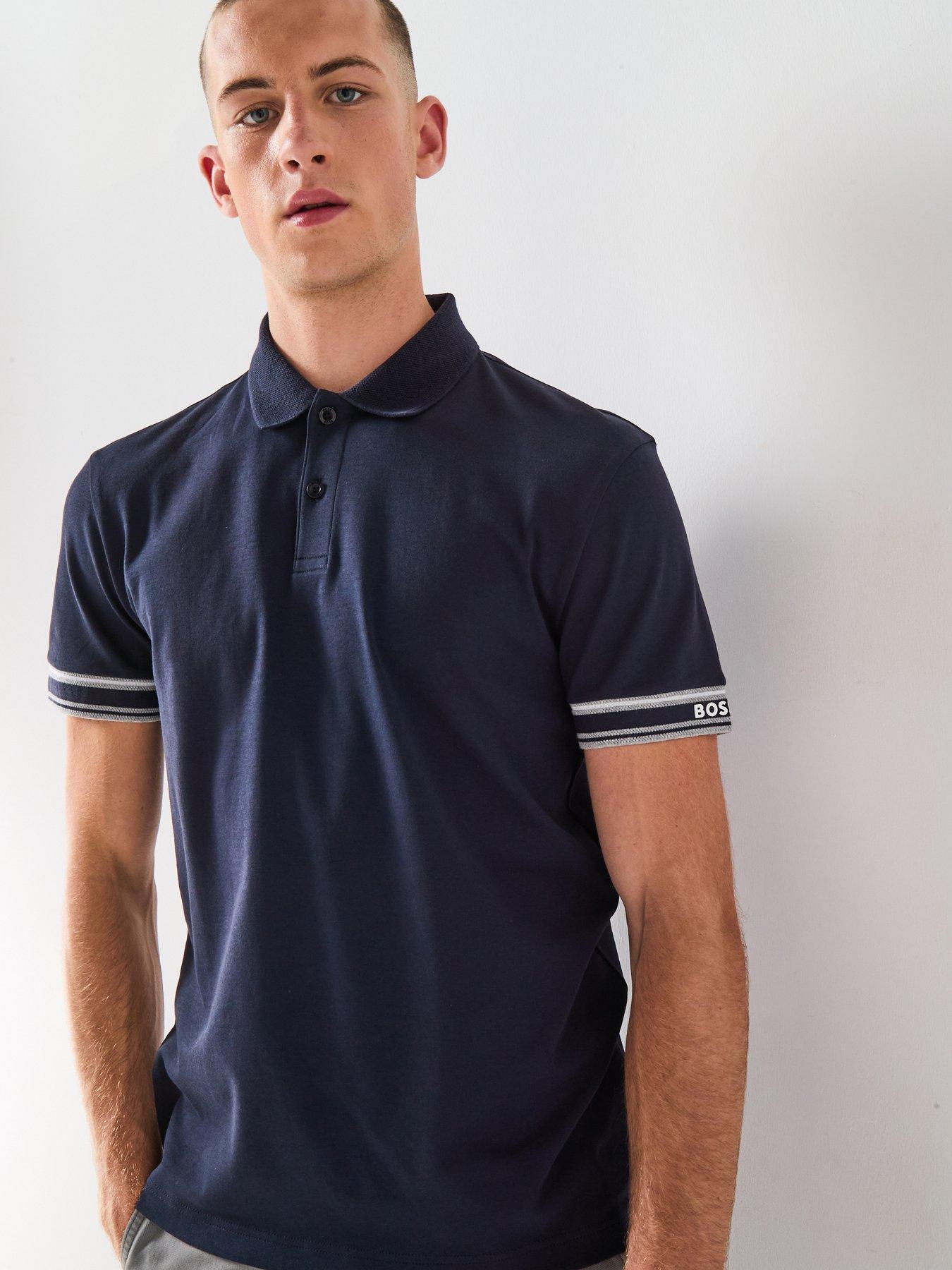 BOSS Polo Zone Slim Fit Arm Logo Polo Shirt - Navy