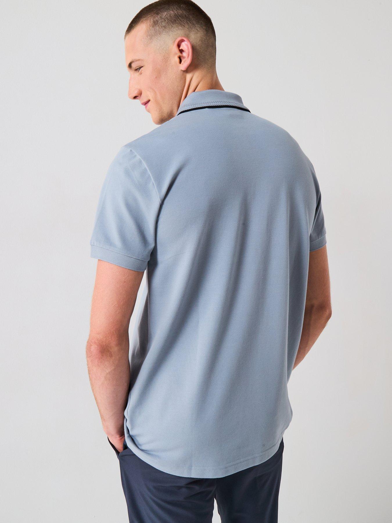 Image 2 of 5 of BOSS Philix Goc Zip Neck Slim Fit Polo Shirt - Grey
