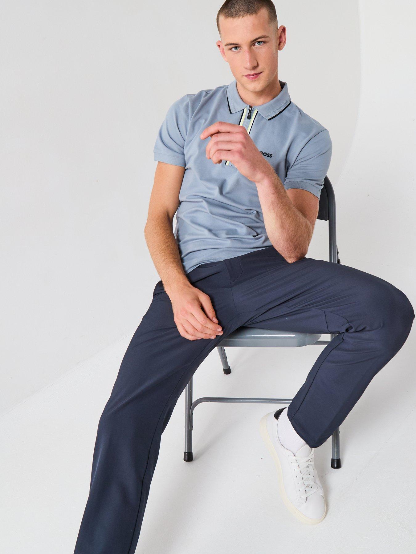 Image 4 of 5 of BOSS Philix Goc Zip Neck Slim Fit Polo Shirt - Grey