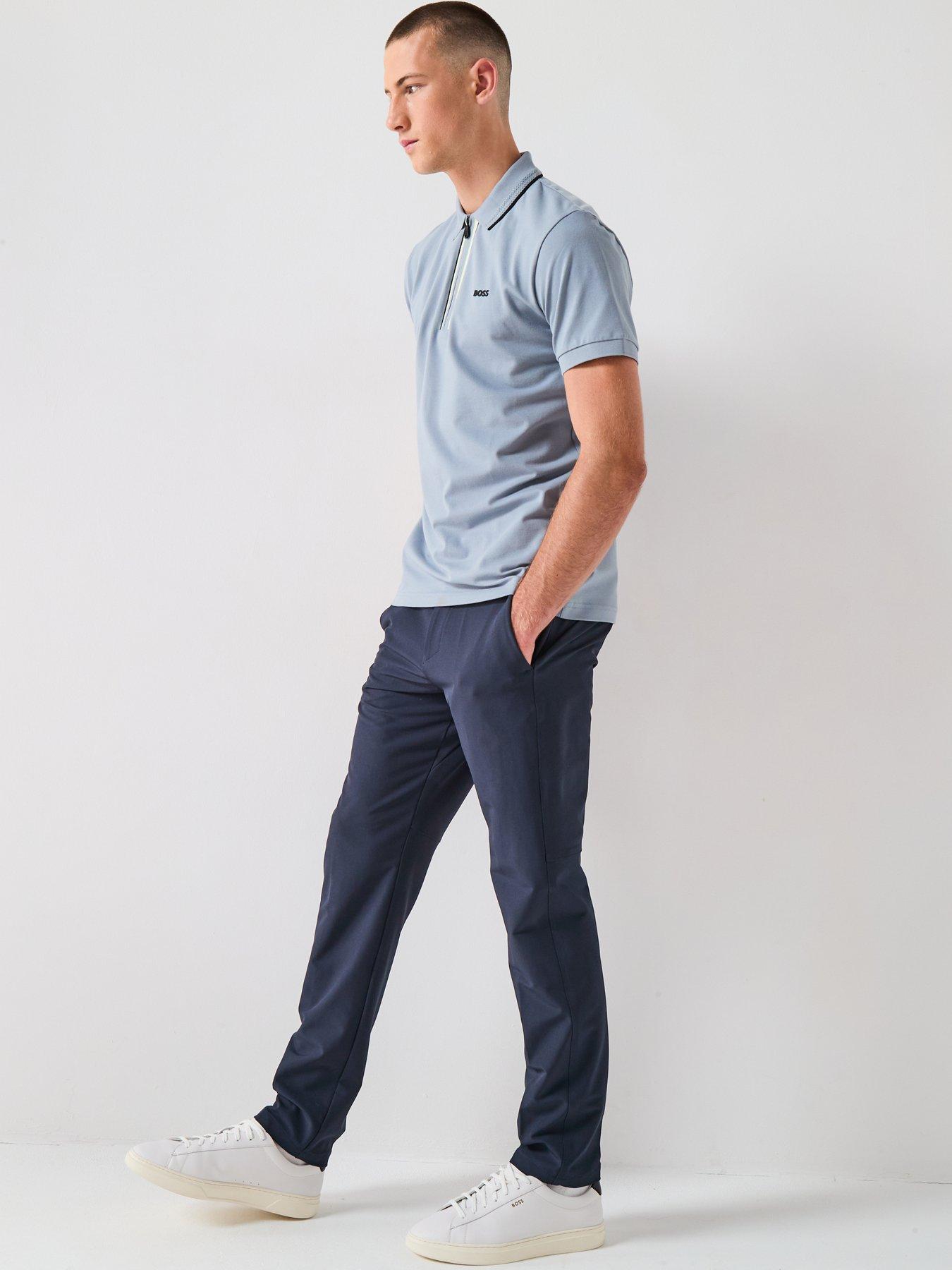Image 5 of 5 of BOSS Philix Goc Zip Neck Slim Fit Polo Shirt - Grey