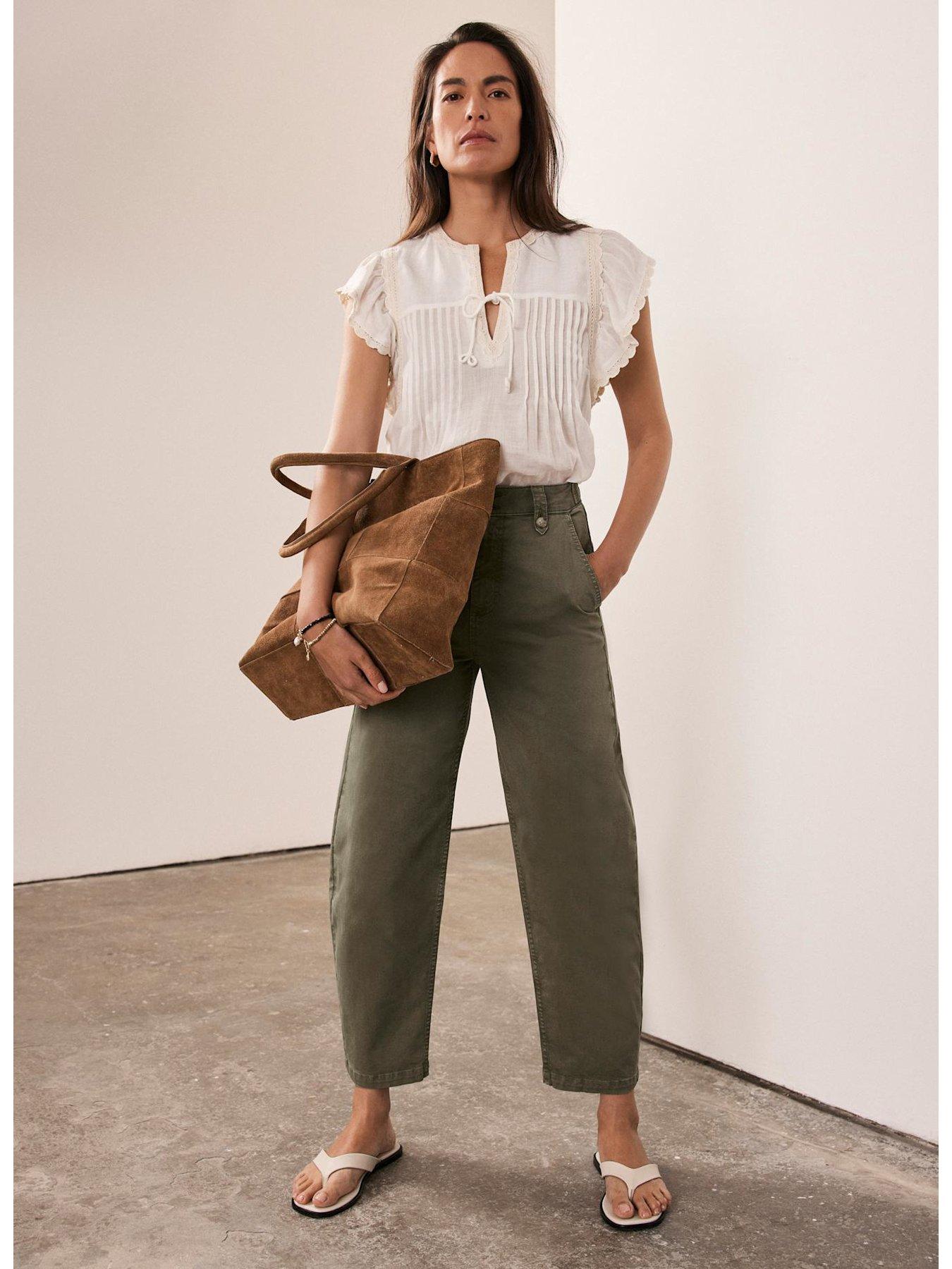 Image 3 of 6 of Mint Velvet White Cap Sleeve Blouse - Cream