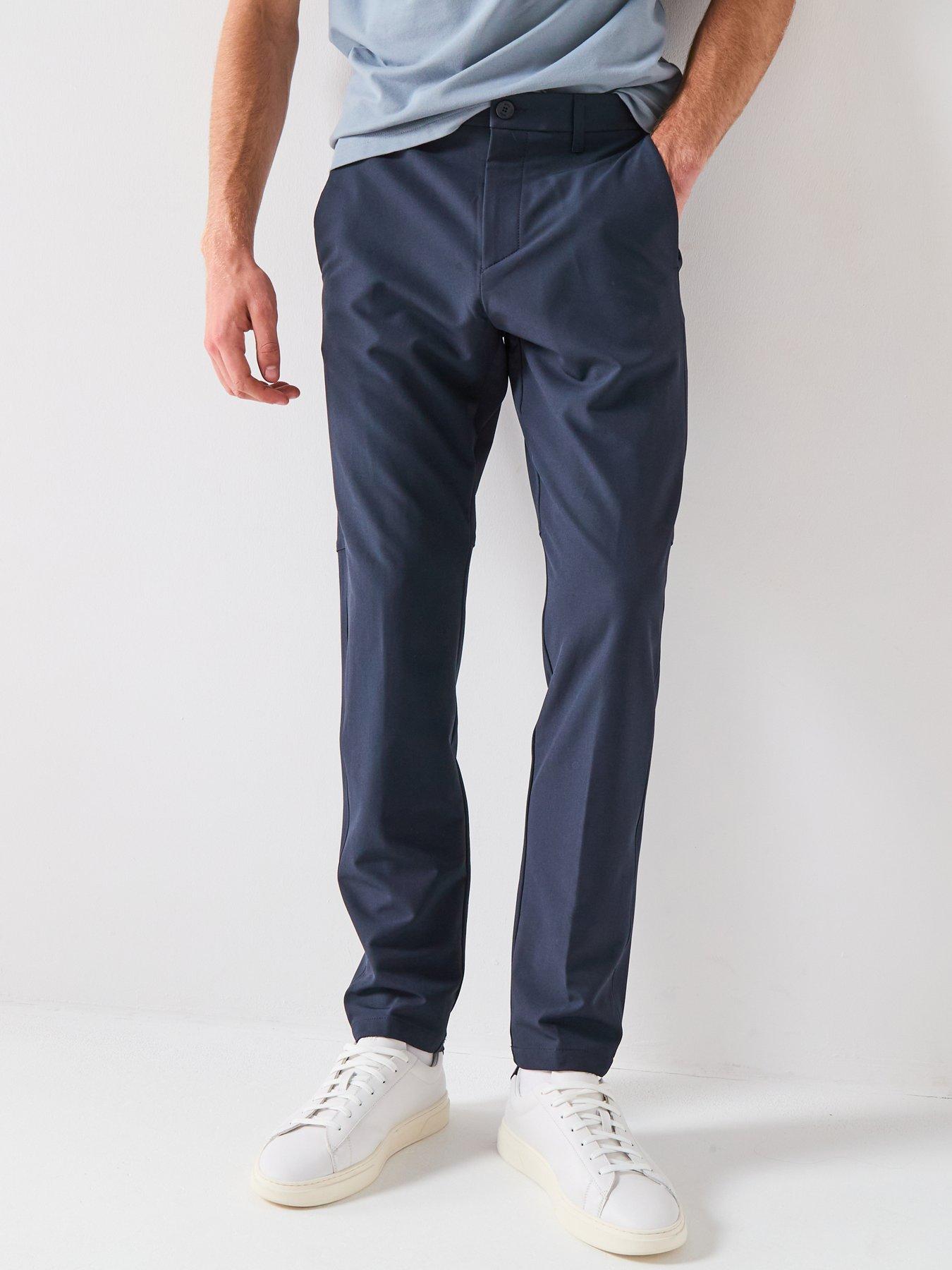 undefined Commuter Regular Fit Techlite Trousers - Navy