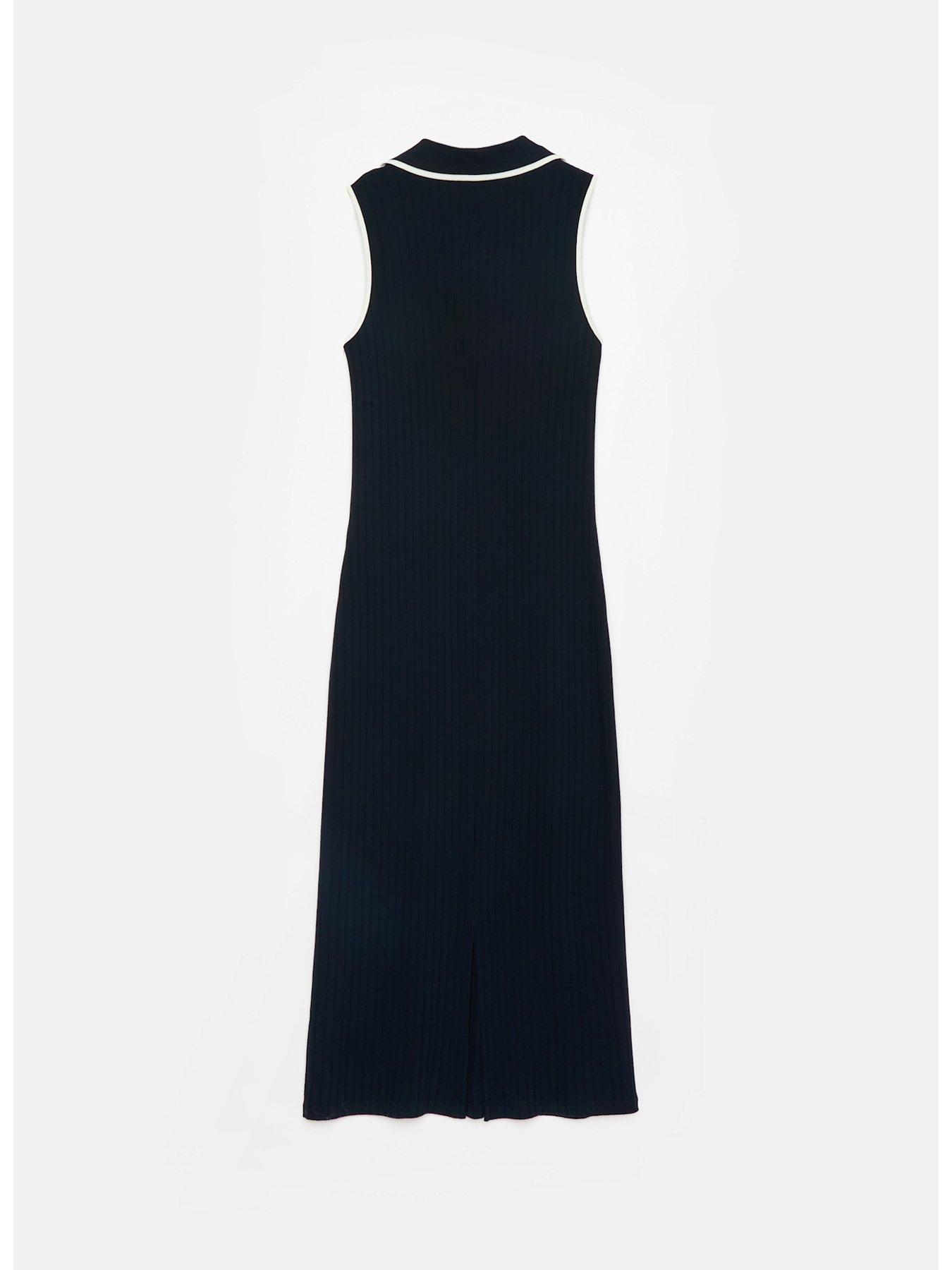 Image 6 of 6 of Mint Velvet Jersey Sleeveless Polo Midi Dress - Navy