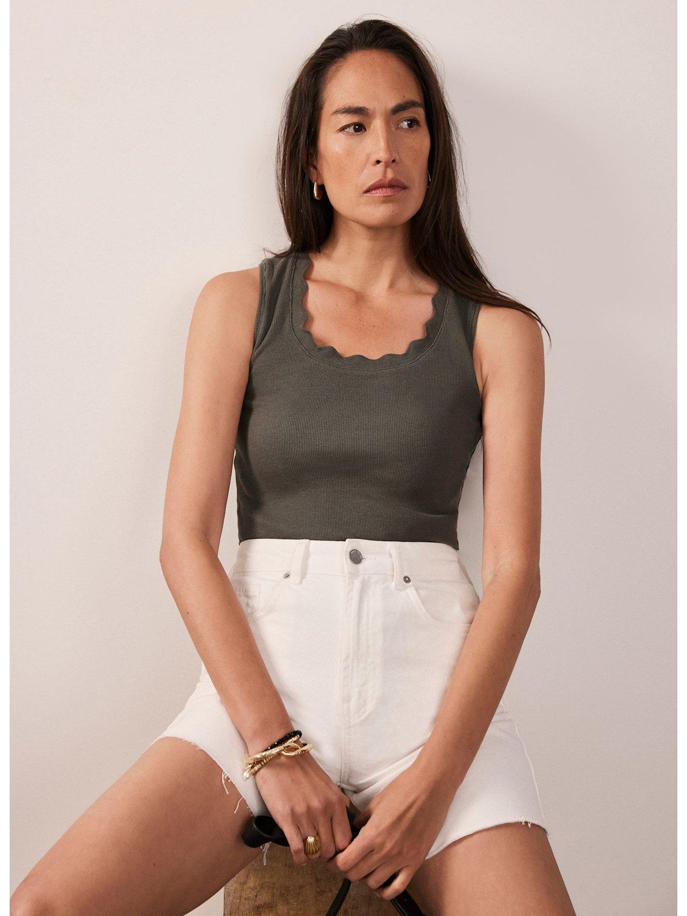 mint-velvet-scallop-trim-vest-khakistillFront
